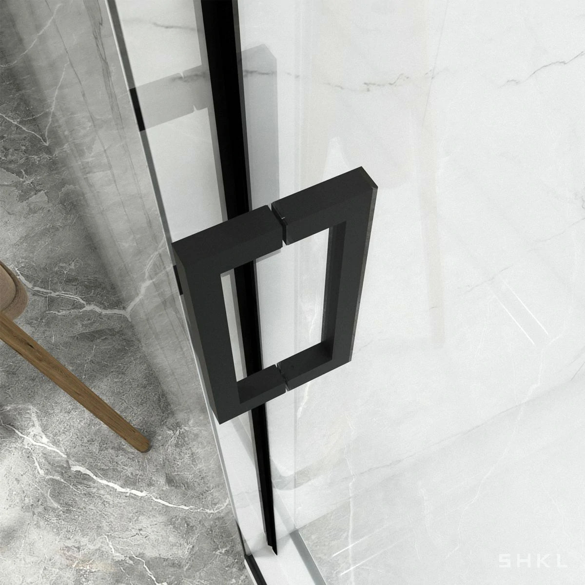 56"-60"W x 70"H Frameless Sliding Shower Door, with 5/16"(8mm) Thick Tempered Glass, Matte Black Finished With Buffer - Luciddepo