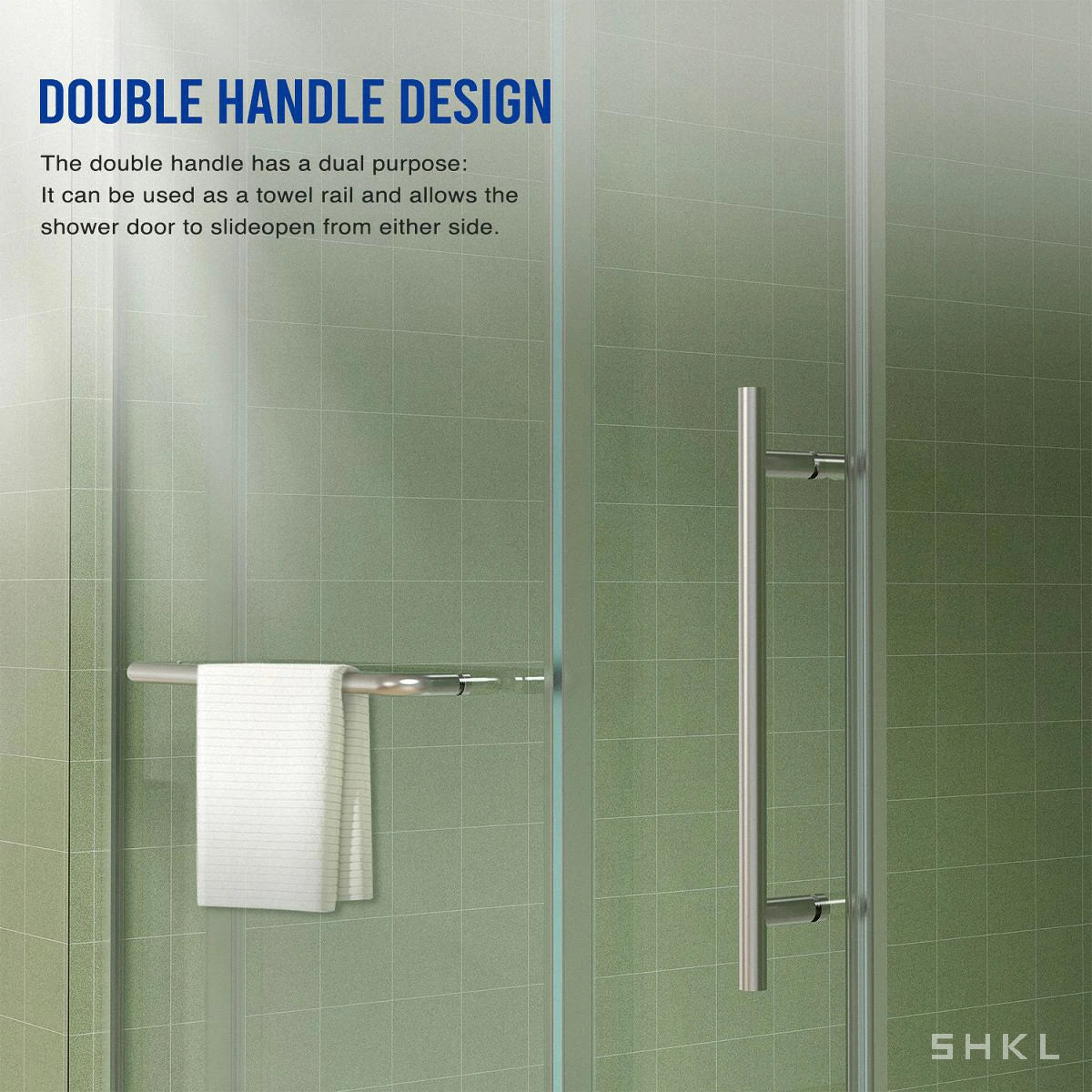 56"-60"W x 70"H Frameless Sliding Shower Door, Premium 5/16"(8mm) Thick Tempered Glass, Brushed Nickel Finished With Buffer - Luciddepo
