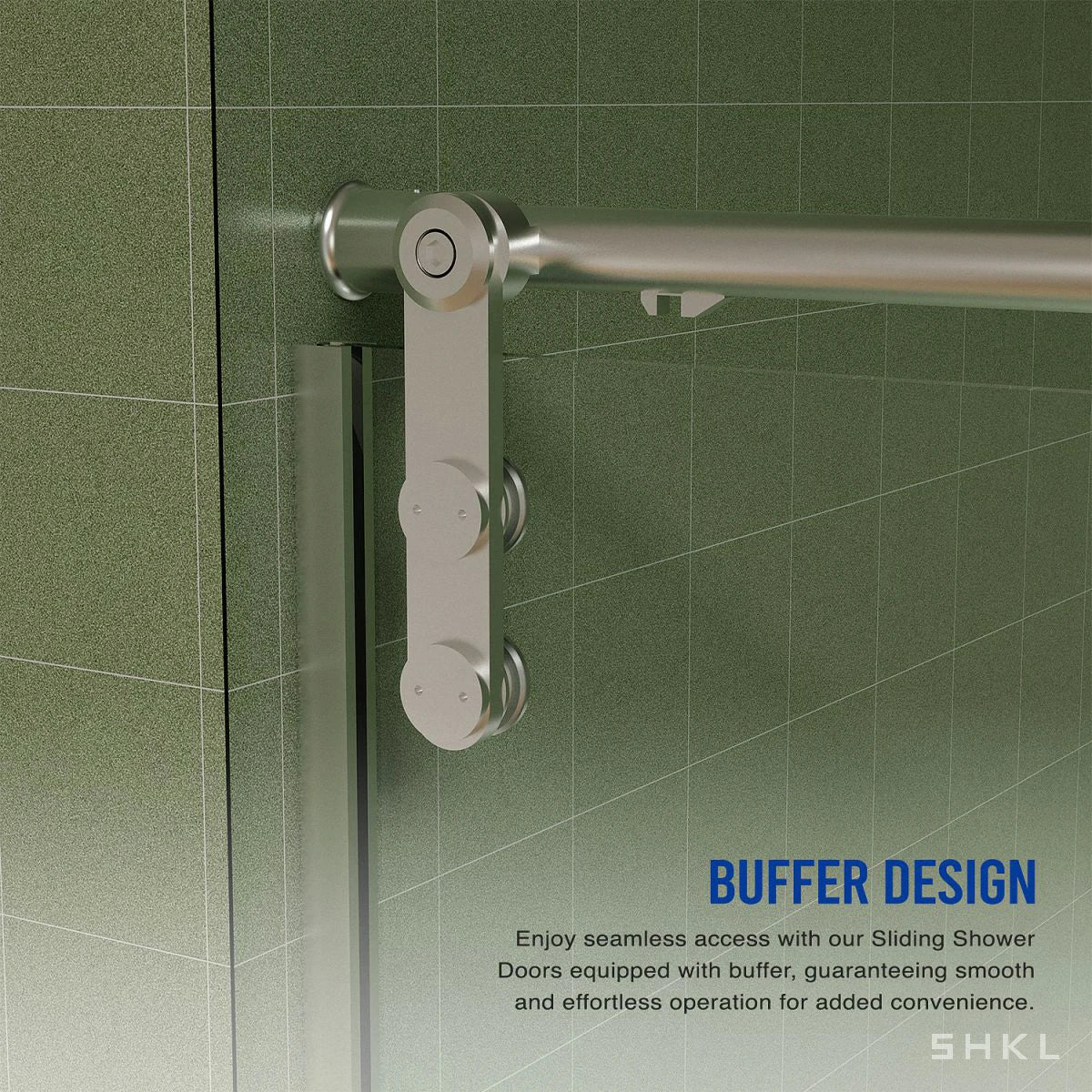 56"-60"W x 76"H Frameless Sliding Shower Door, Premium 5/16"(8mm) Thick Tempered Glass, Brushed Nickel Finished With Buffer - Luciddepo