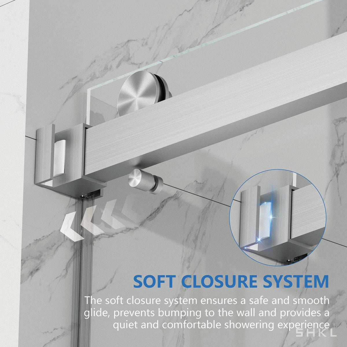 55-59" x 72" Frameless Double Sliding Shower Door, 5/16"(8mm) Premium Tempered Glass, Brushed Nickel - Luciddepo
