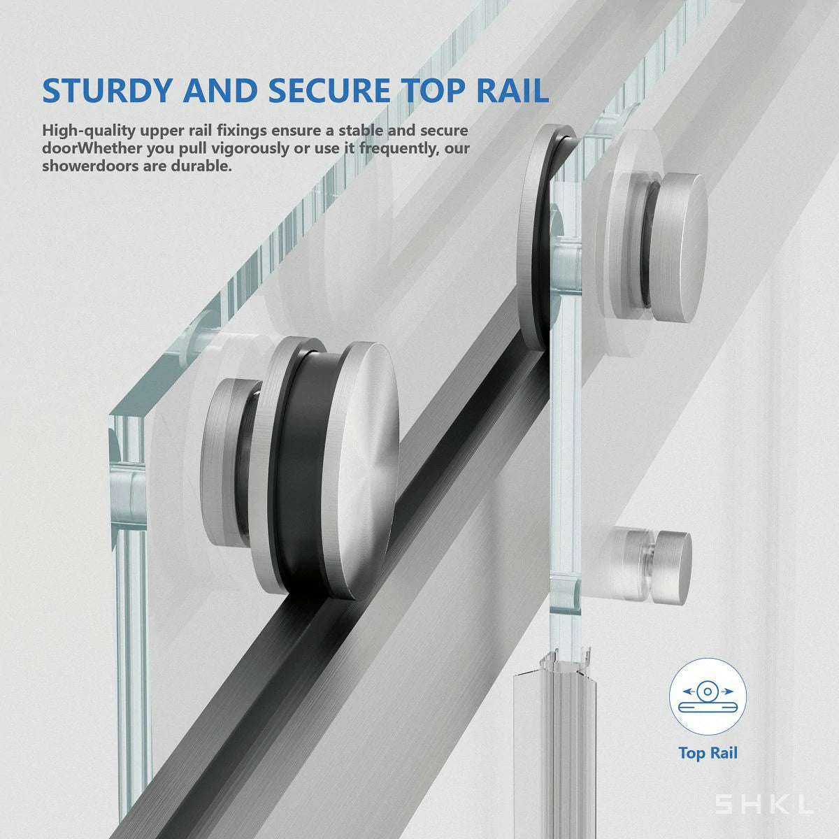 55-59" x 72" Frameless Double Sliding Shower Door, 5/16"(8mm) Premium Tempered Glass, Brushed Nickel - Luciddepo