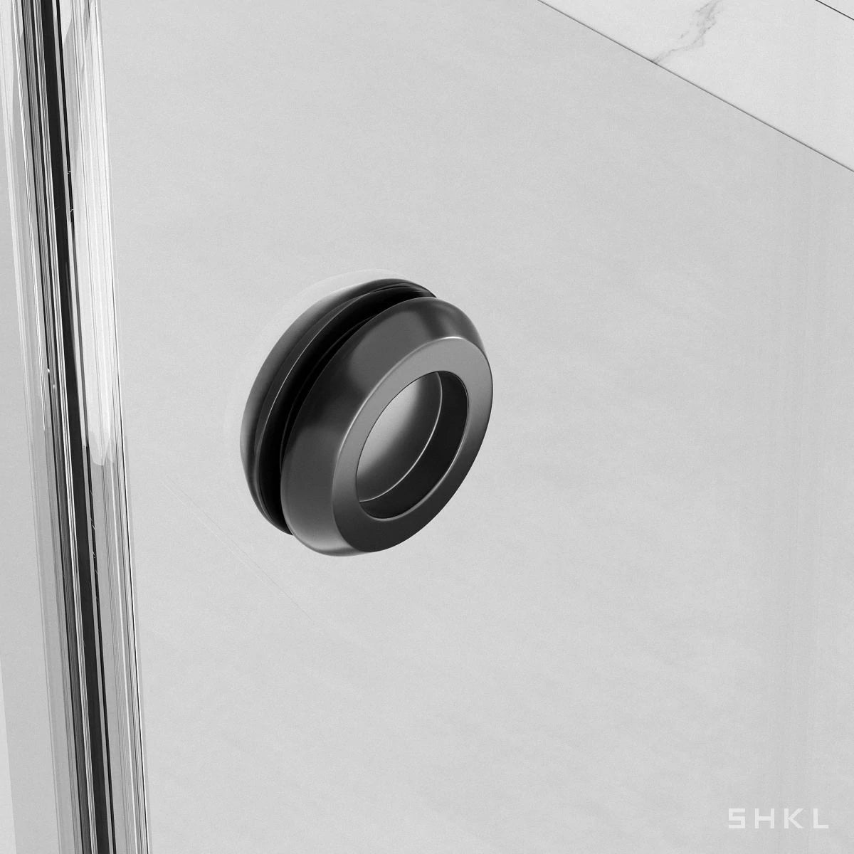 55-59" x 72" Frameless Double Sliding Shower Door,5/16"(8mm) Premium Tempered Glass, Matte Black - Luciddepo