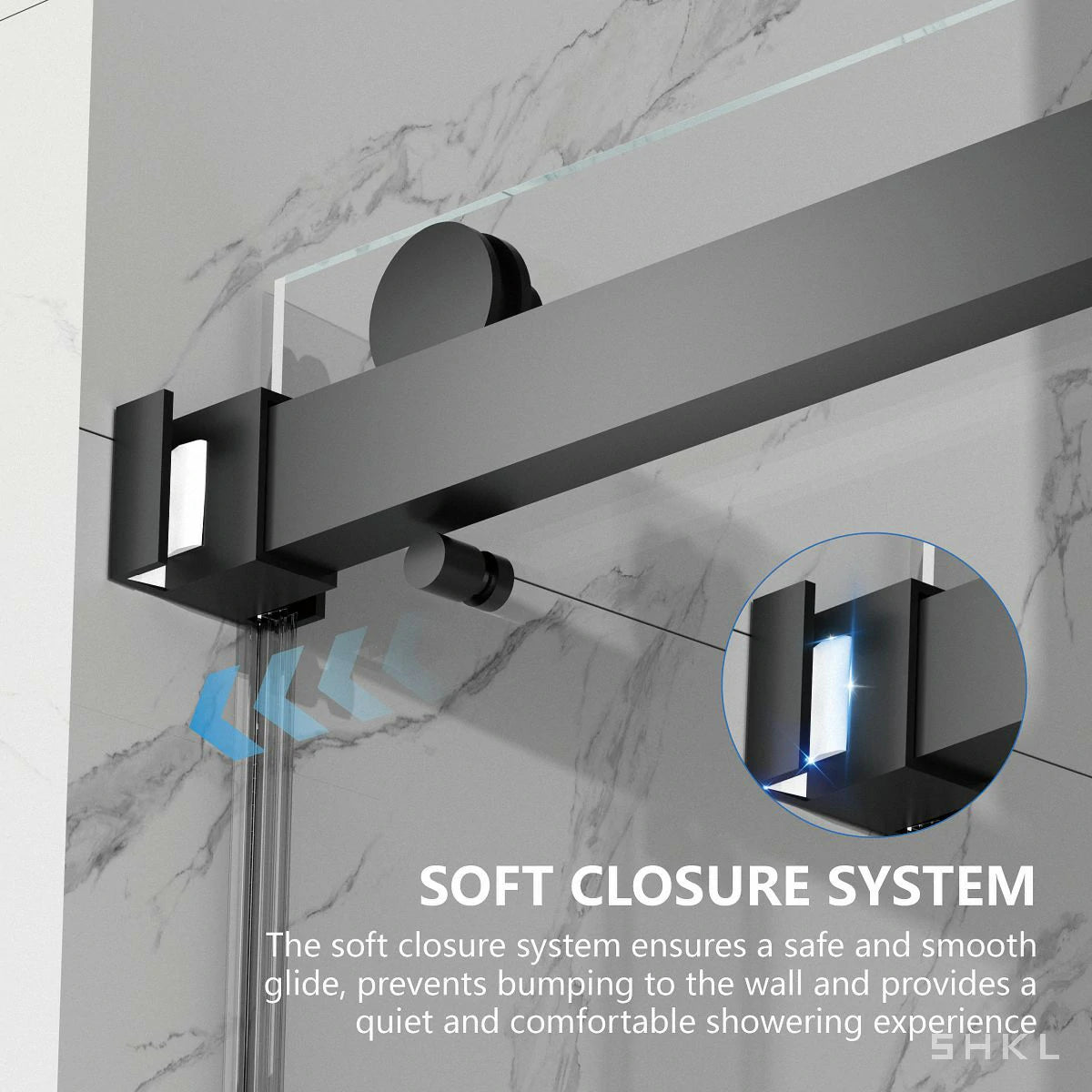 55-59" x 72" Frameless Double Sliding Shower Door,5/16"(8mm) Premium Tempered Glass, Matte Black - Luciddepo