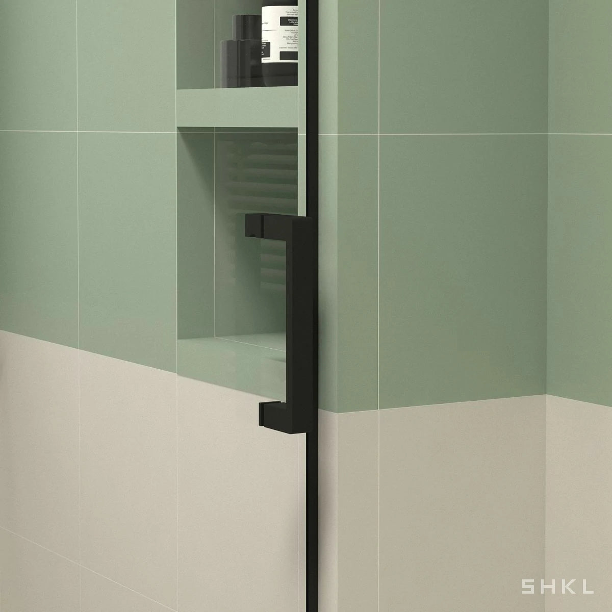 56-60" W x 74" H Semi-Frameless Sliding Shower Door, 1/4" (6mm) Clear SGCC Tempered Glass, Matte Black Finished - Luciddepo