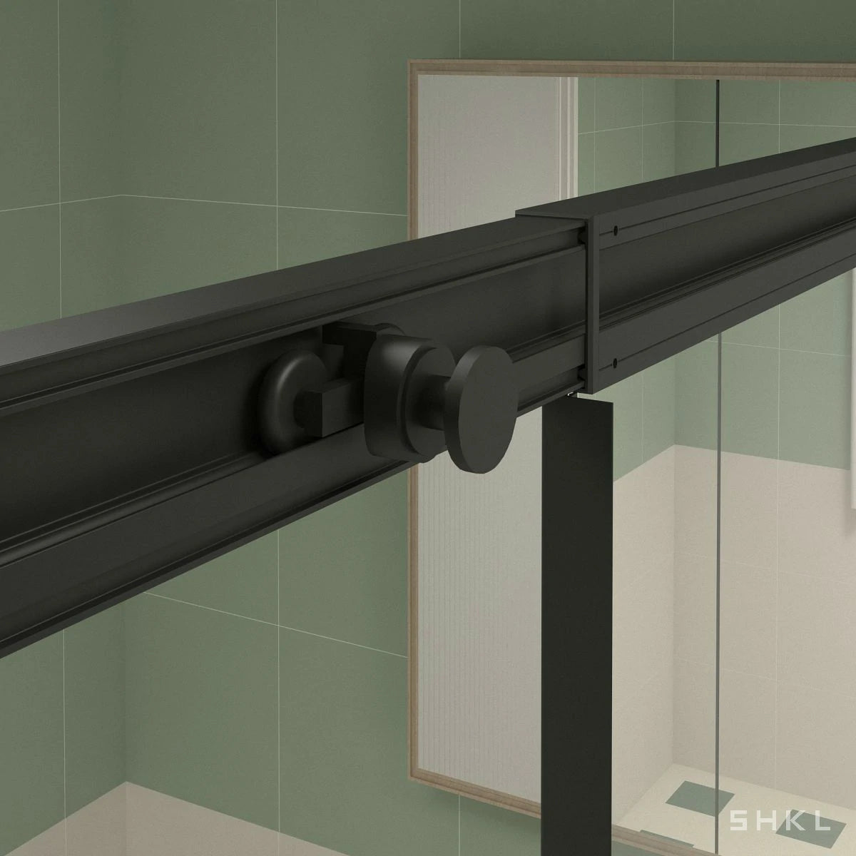 56-60" W x 74" H Semi-Frameless Sliding Shower Door, 1/4" (6mm) Clear SGCC Tempered Glass, Matte Black Finished - Luciddepo