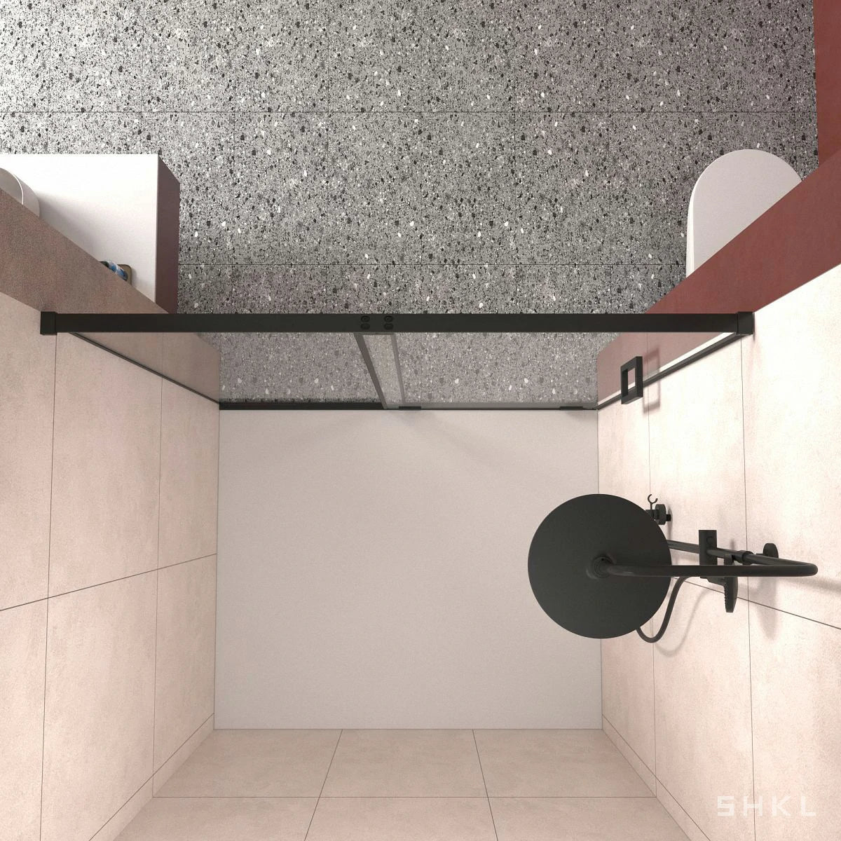 56-60" W x 72" H Semi-Frameless Sliding Shower Door, 5/16"(8mm) Clear SCGG Tempered Glass, Matte Black Finish - Luciddepo