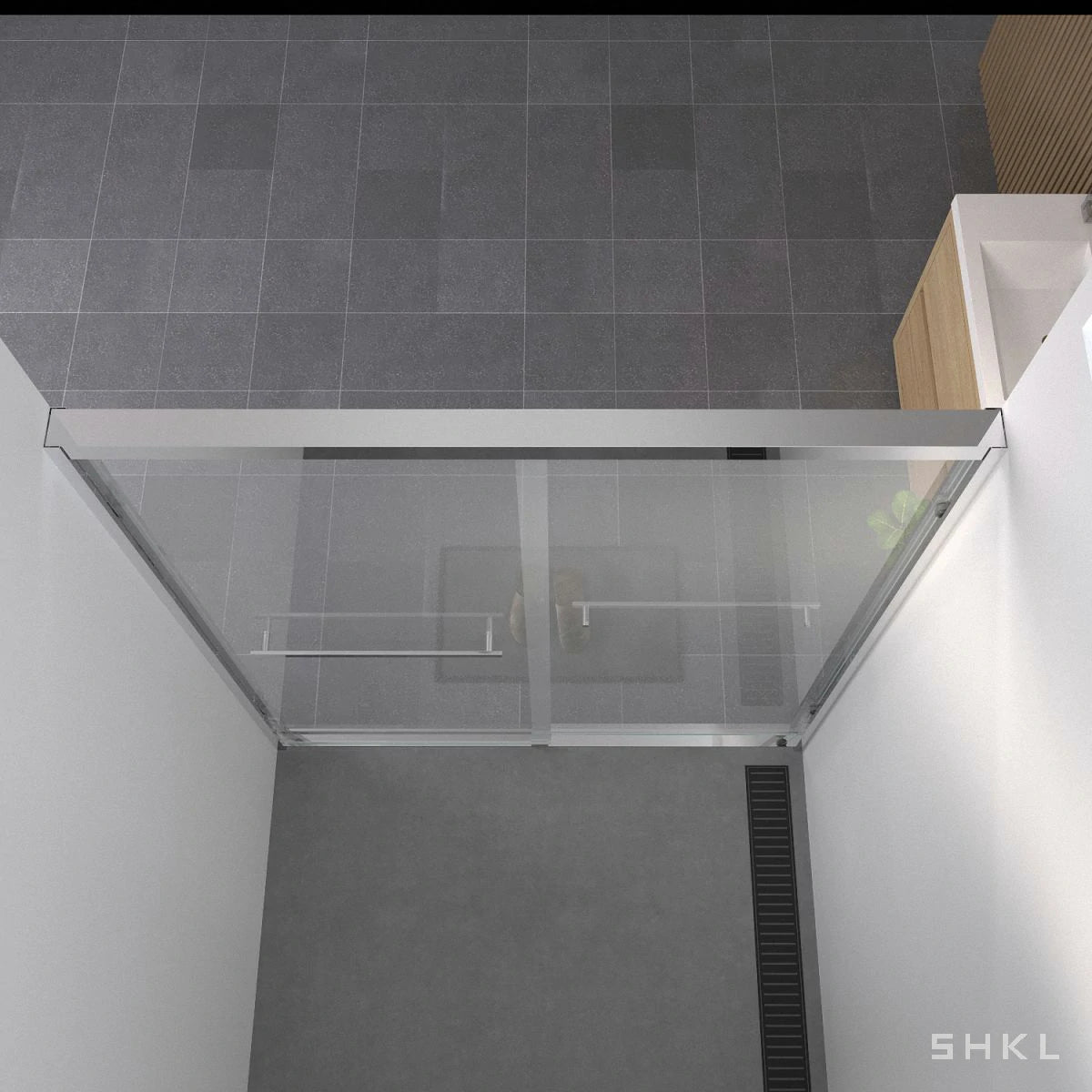 56-60"x74" Aluminum Frame Double Sliding Shower Door, with Premium 1/4" (6mm) Clear Tempered Glass, Chrome Finished - Luciddepo