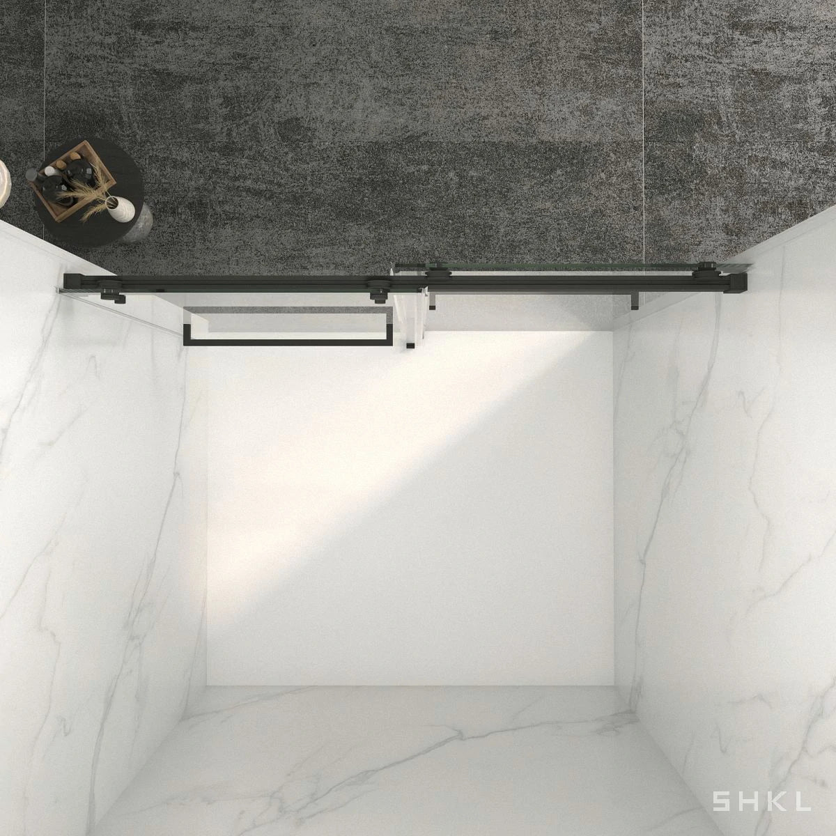 56-60"W x 70"H Frameless Double Sliding Shower Door, 5/16" (8mm) Thick SGCC Tempered Clear Glass, Matte Black Finished - Luciddepo