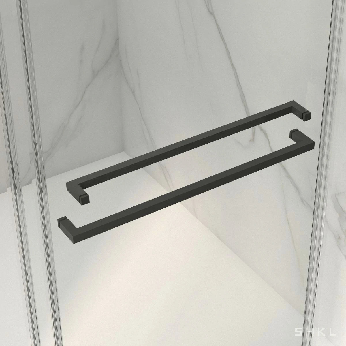 56-60"W x 70"H Frameless Double Sliding Shower Door, 5/16" (8mm) Thick SGCC Tempered Clear Glass, Matte Black Finished - Luciddepo