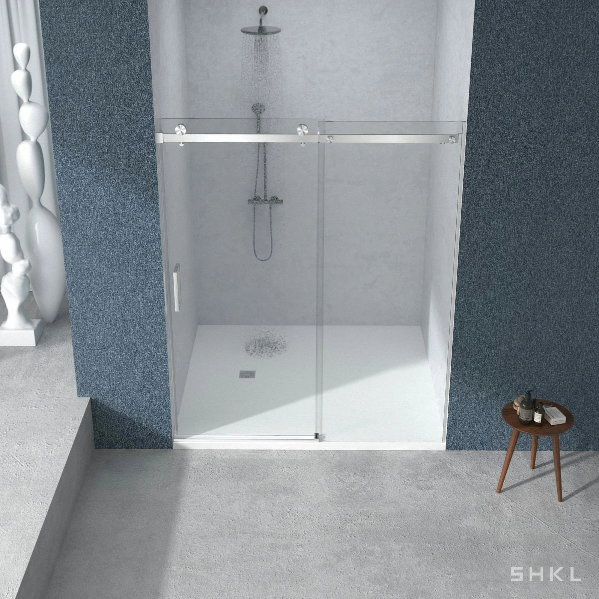 56-60"W x 72"H Frameless Sliding Shower Door, 5/16" (8mm) Thick SGCC Tempered Clear Glass, Brushed Nickel Finished - Luciddepo