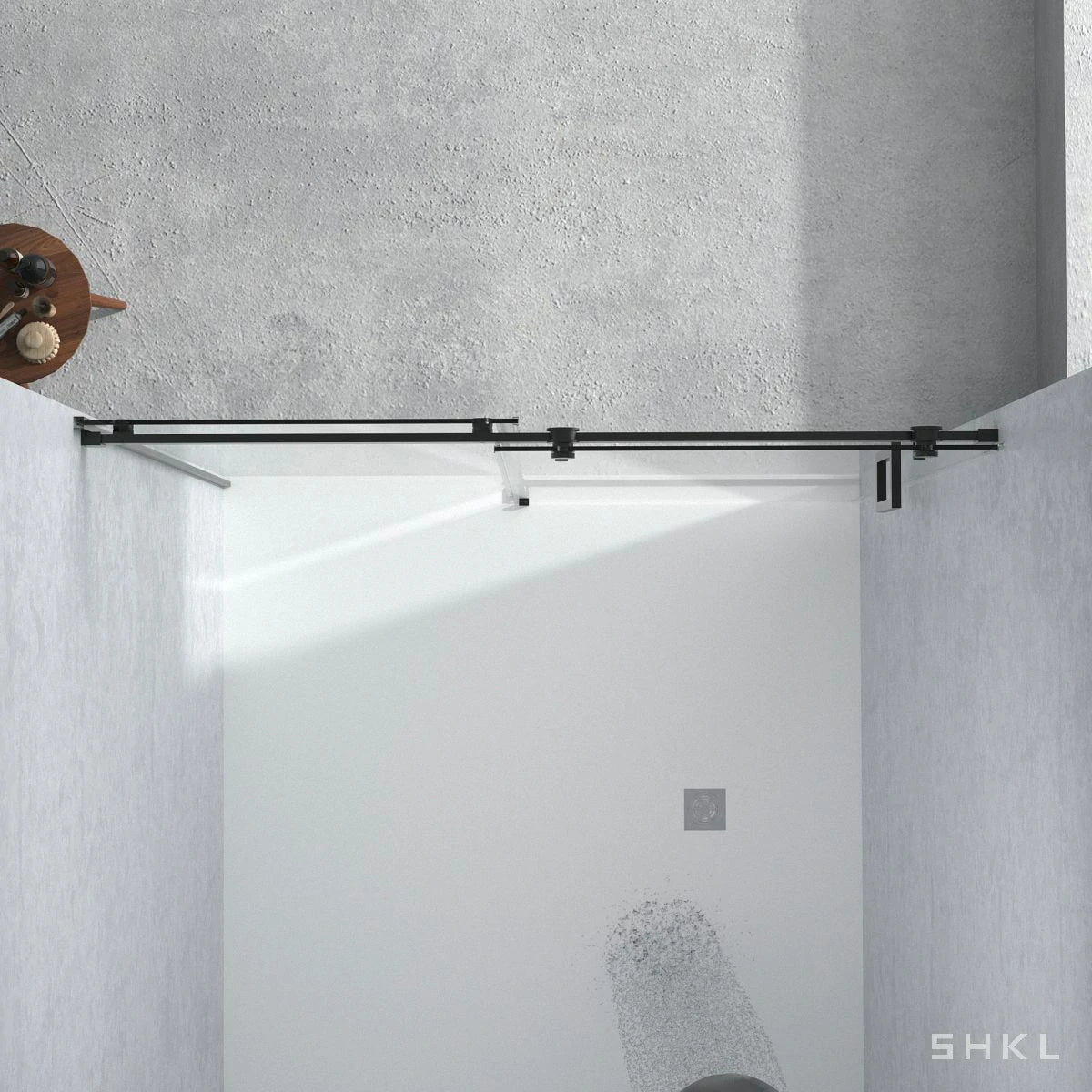 56-60"W x 72"H Frameless Sliding Shower Door, 5/16" (8mm) Thick SGCC Tempered Clear Glass, Matte Black Finished - Luciddepo