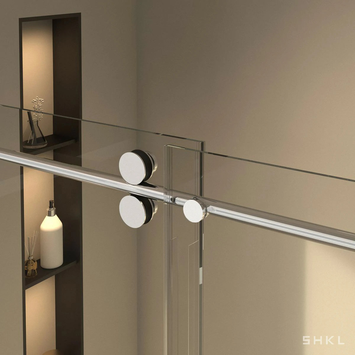 56"-60"W x 72"H Frameless Sliding Shower Door, with Premium 5/16"(8mm) Thick Tempered Glass, Chrome Finished - Luciddepo