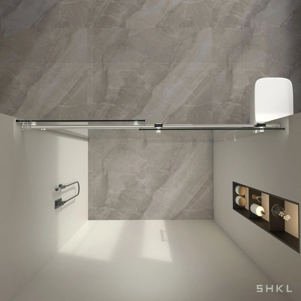 56"-60"W x 72"H Frameless Sliding Shower Door, with Premium 5/16"(8mm) Thick Tempered Glass, Chrome Finished - Luciddepo