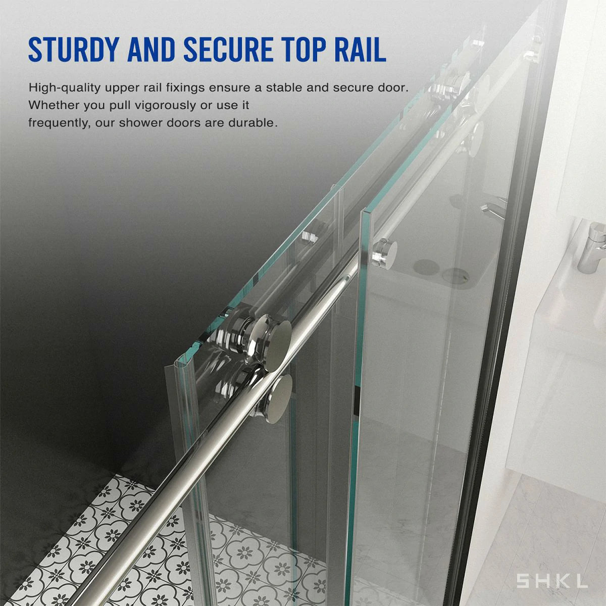 56"-60"W x 76"H Frameless Sliding Shower Door, with Premium 3/8"(10mm) Thick Tempered Glass, Chrome Finished - Luciddepo