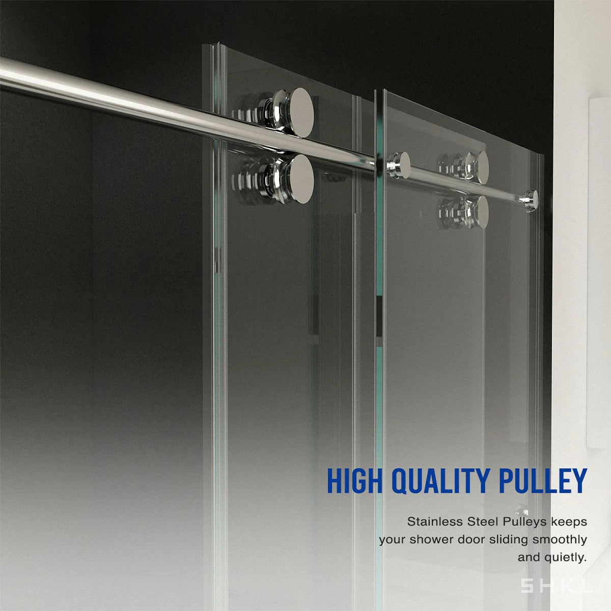 56"-60"W x 76"H Frameless Sliding Shower Door, with Premium 3/8"(10mm) Thick Tempered Glass, Chrome Finished - Luciddepo