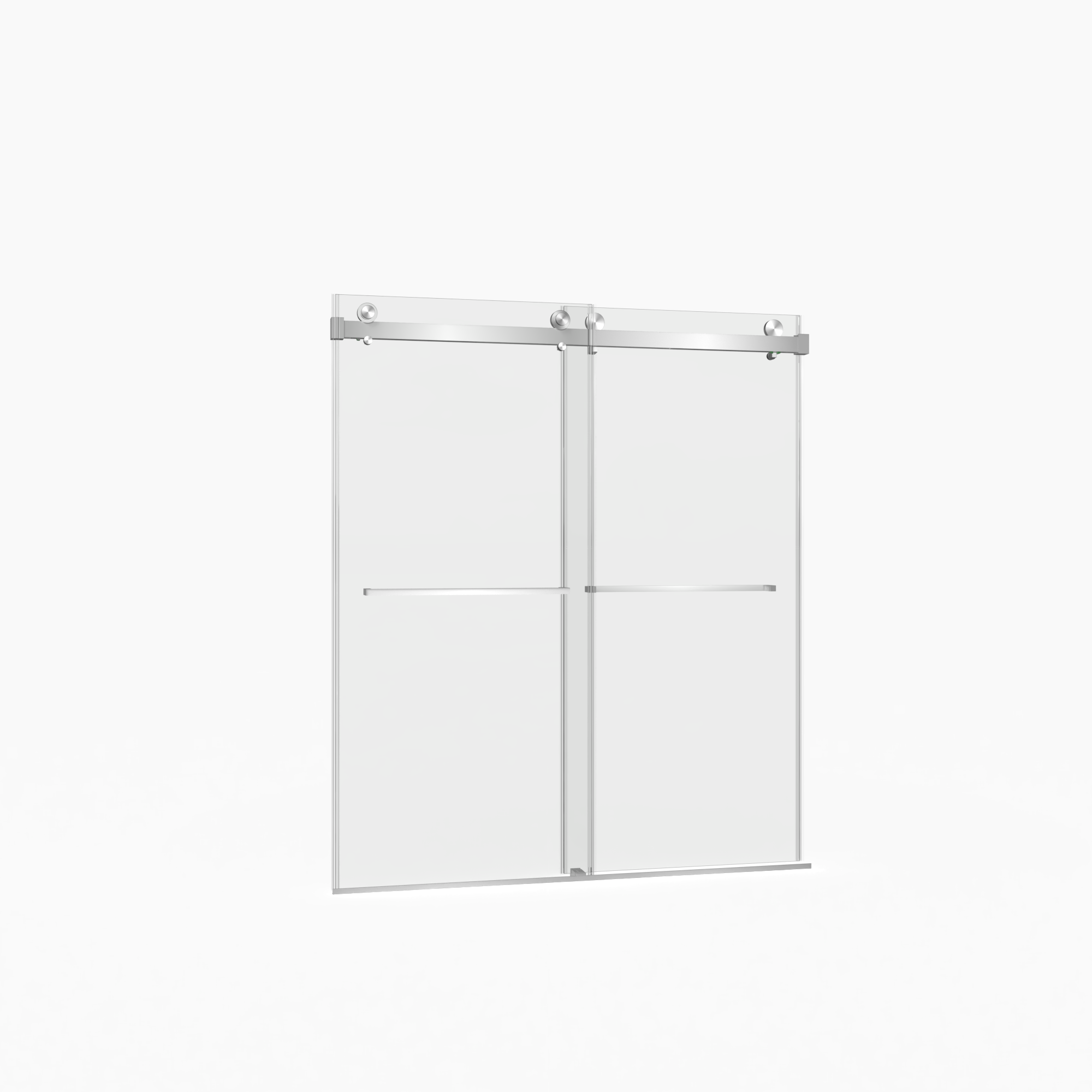 Frameless Double Sliding Shower Door 56–60" x 70", 8mm SGCC Clear Tempered Glass, Matte Black - Luciddepot