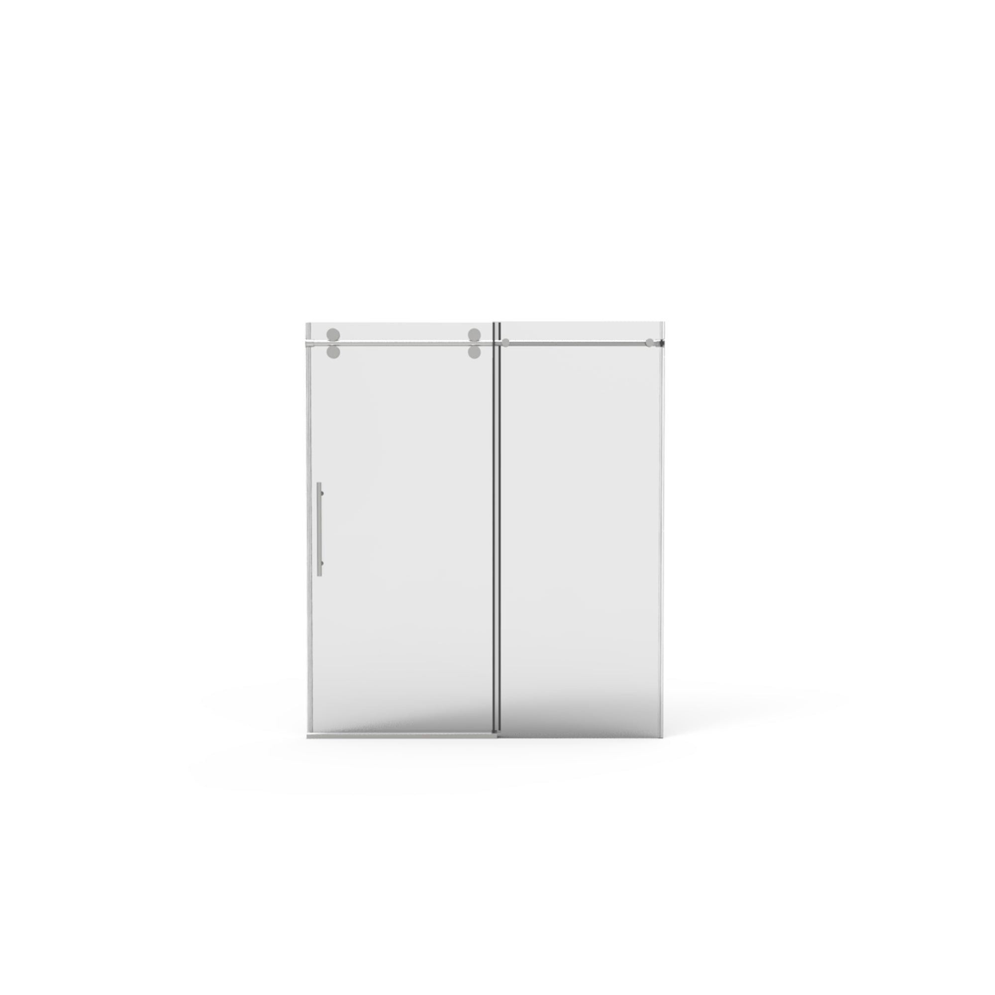 Frameless Double Sliding Shower Door 56"-60"W x 70"H, 8mm SGCC Clear Tempered Glass, Chrome Finished - Luciddepot