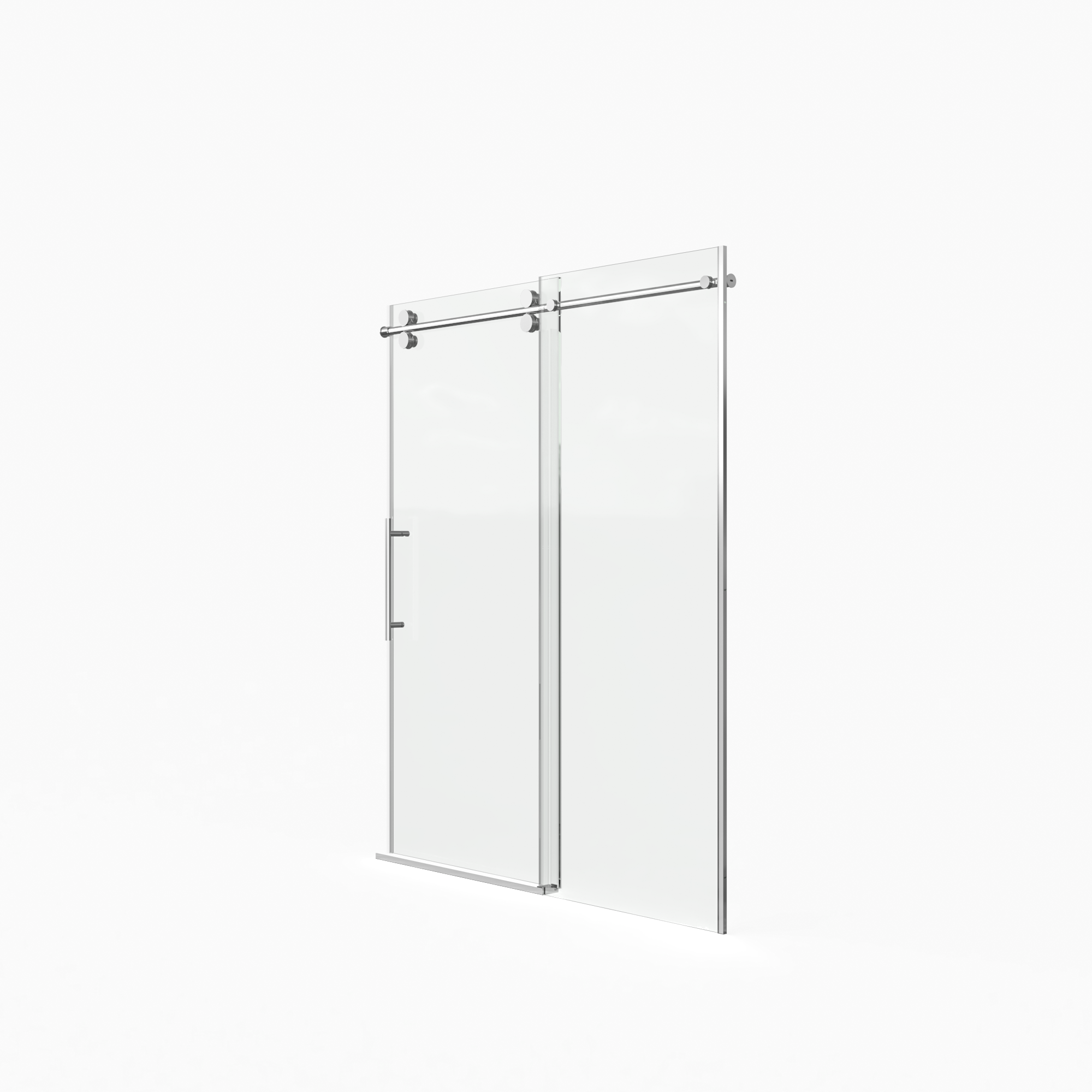 Frameless Double Sliding Shower Door 56"-60"W x 72"H, 8mm SGCC Clear Tempered Glass, Chrome Finished - Luciddepot