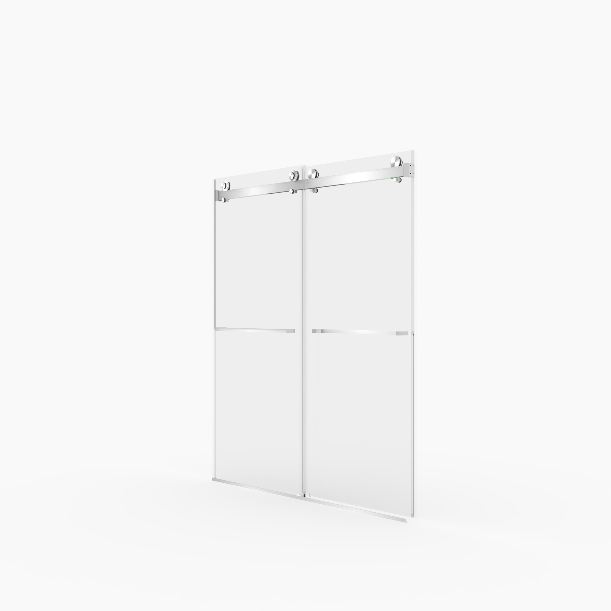 Frameless Double Sliding Shower Door 56–60" x 70", 8mm SGCC Clear Tempered Glass, Matte Black - Luciddepot