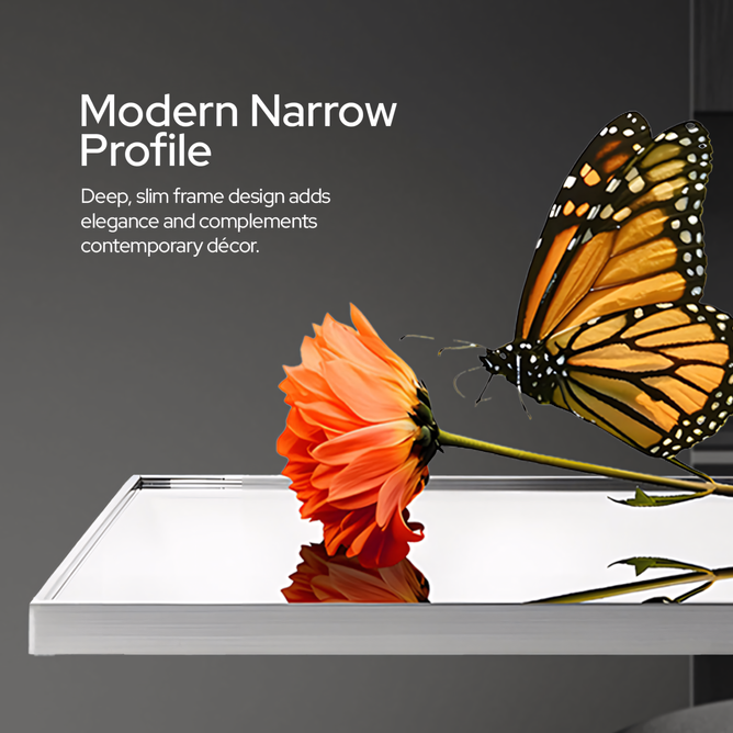 22 x 34 Inches Spectrum Modern Rectangular Bathroom Mirror with Brushed Nickel Stainless Steel Frame Mirror – Wall Mirror for Bathroom Vanity, Over Sink, Living Room, Stylish Design - Luciddepo