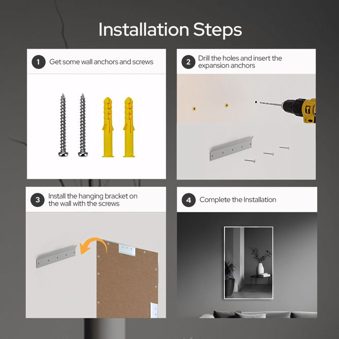 22 x 34 Inches Spectrum Modern Rectangular Bathroom Mirror with Brushed Nickel Stainless Steel Frame Mirror – Wall Mirror for Bathroom Vanity, Over Sink, Living Room, Stylish Design - Luciddepo