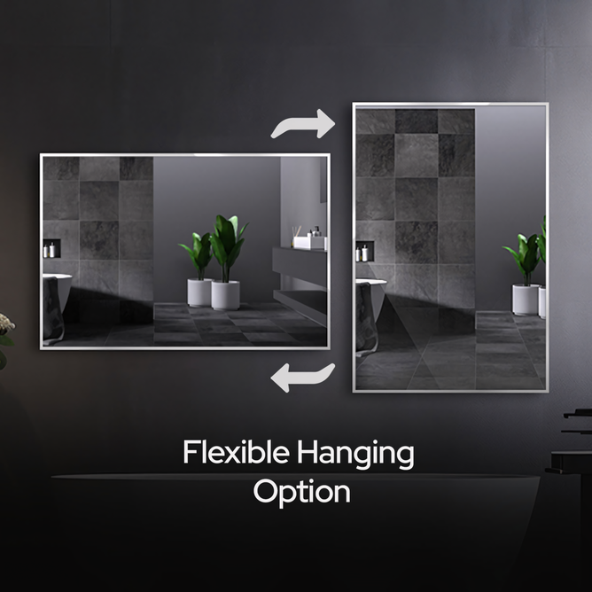 22 x 34 Inches Spectrum Modern Rectangular Bathroom Mirror with Brushed Nickel Stainless Steel Frame Mirror – Wall Mirror for Bathroom Vanity, Over Sink, Living Room, Stylish Design - Luciddepo