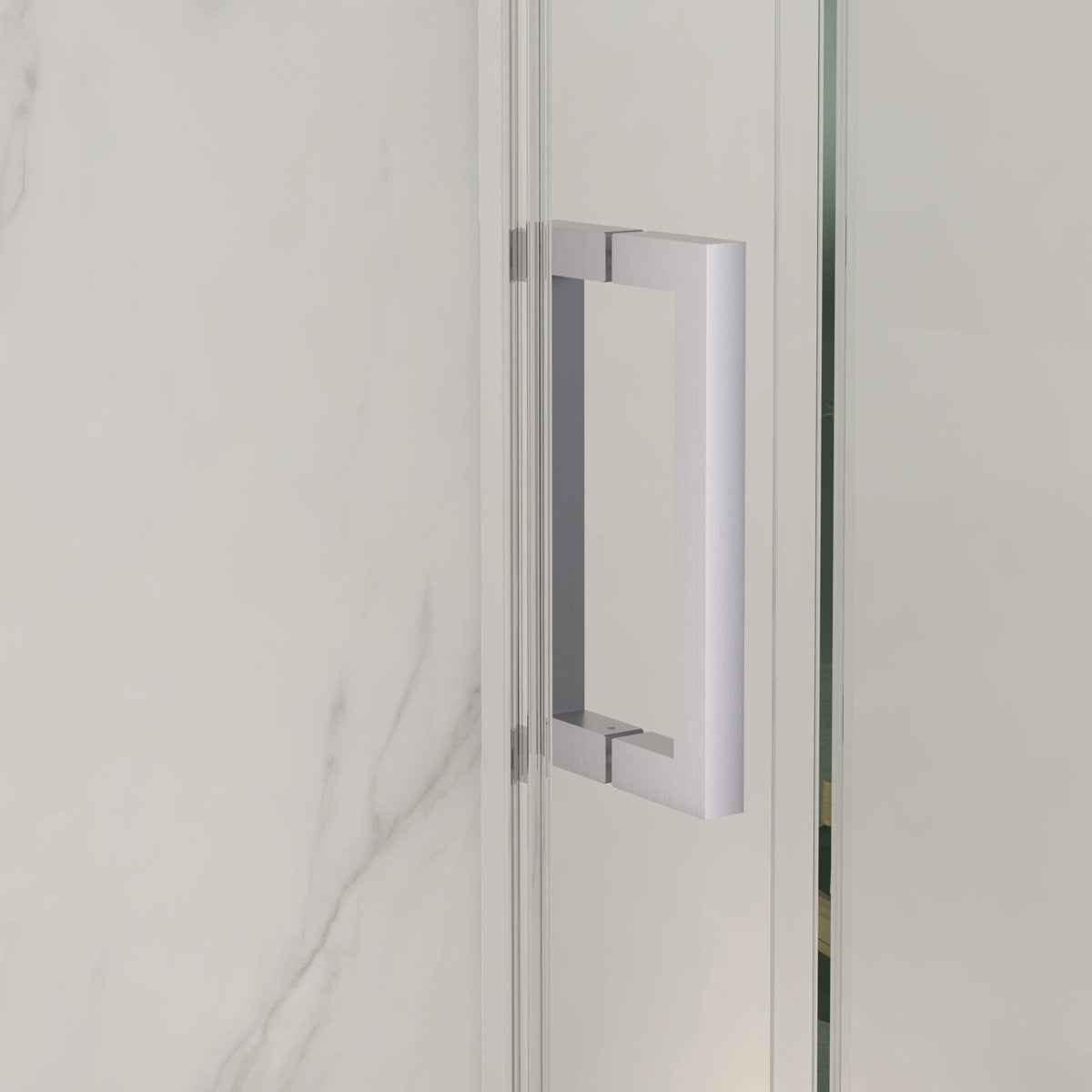 Frameless Double Sliding Shower Door 56"-60"W x 72"H, 8mm Thick SGCC Clear Tempered Glass, Brushed Nickel Finished - Luciddepot