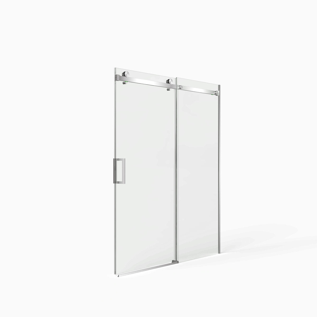 Frameless Double Sliding Shower Door 56"-60"W x 72"H, 8mm Thick SGCC Clear Tempered Glass, Brushed Nickel Finished - Luciddepot