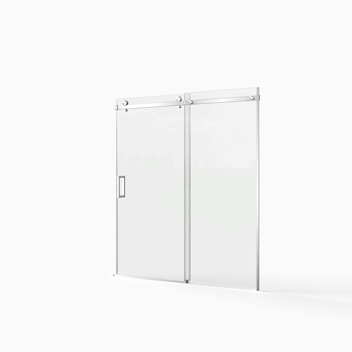 Frameless Double Sliding Shower Door 56"-60"W x 72"H, 8mm Thick SGCC Clear Tempered Glass, Brushed Nickel Finished - Luciddepot
