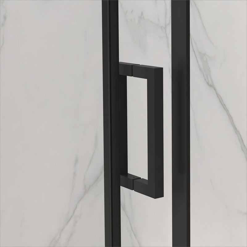 Frameless Double Sliding Shower Door 56"-60"W x 72"H, 8mm Thick SGCC Clear Tempered Glass, Matte Black Finished - Luciddepot