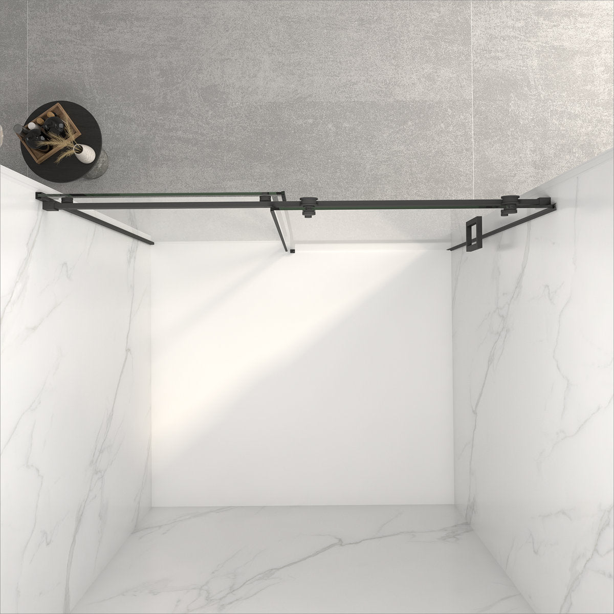 Frameless Double Sliding Shower Door 56"-60"W x 72"H, 8mm Thick SGCC Clear Tempered Glass, Matte Black Finished - Luciddepot