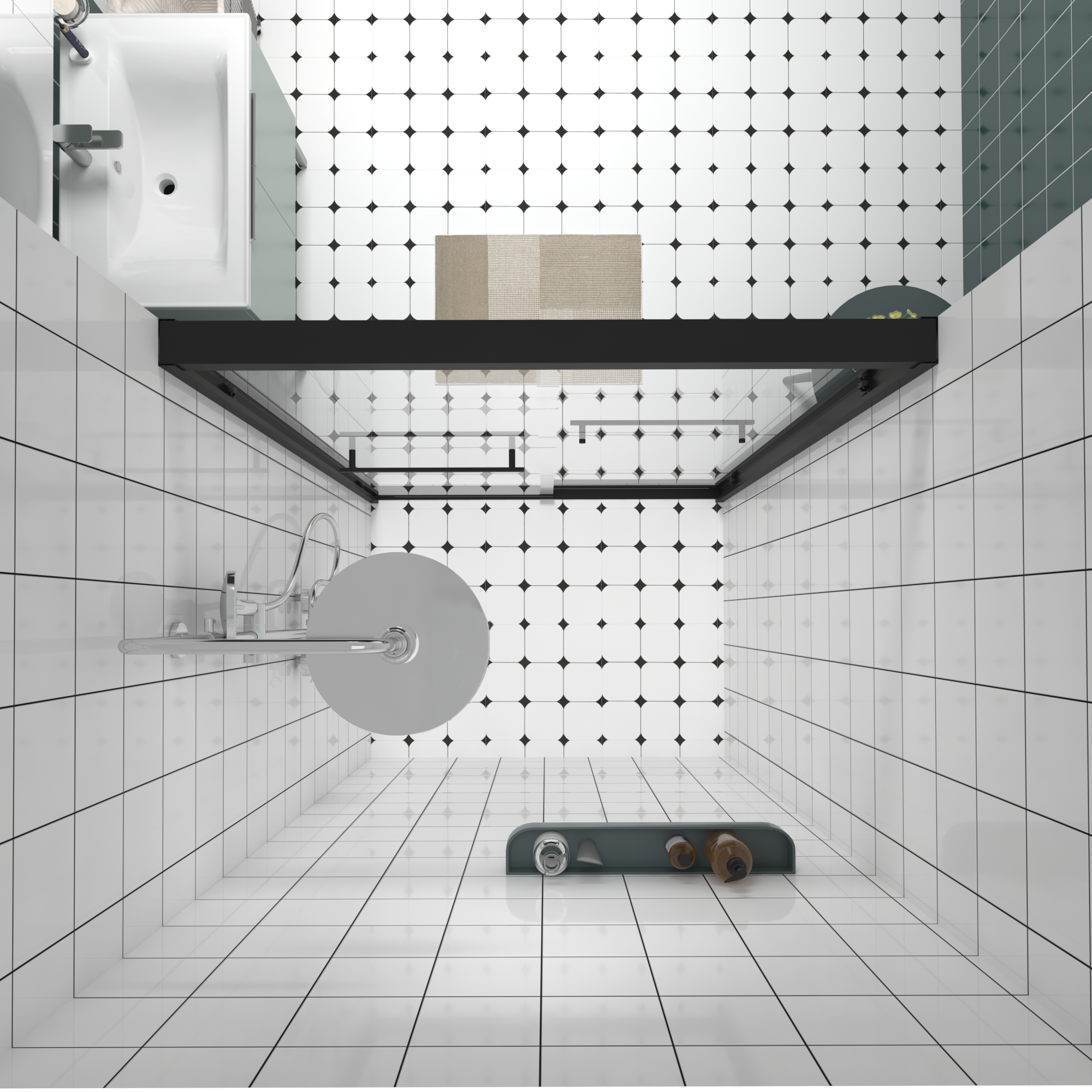 Aluminum Frame Double Sliding Shower Door 44"-48"W x76"H, 6mm Thick SGCC Clear Tempered Glass, Matte Black Finished - Luciddepot