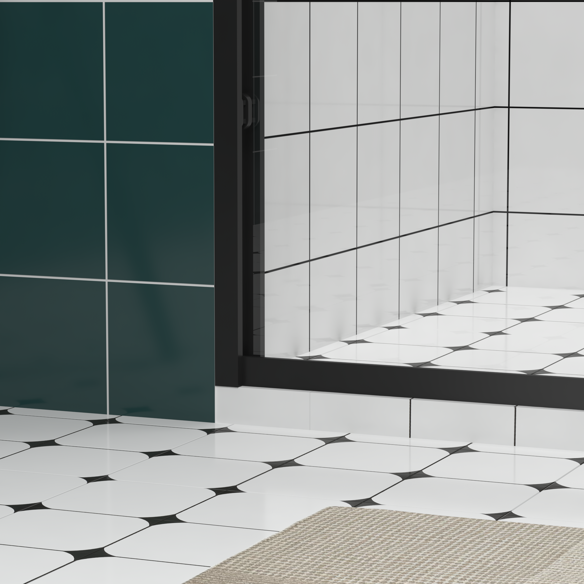 44–48 in. x 76 in. Double Sliding Shower Door, Matte Black Aluminum Frame with 6mm Clear Tempered Glass - Luciddepot