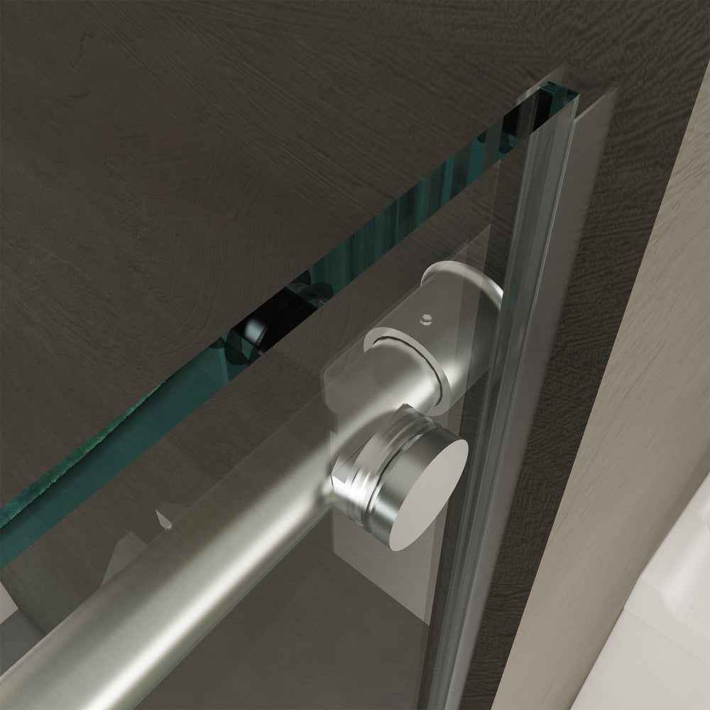 Frameless Double Sliding Shower Door 56"-60"W x 76"H, 10mm SGCC Clear Tempered Glass, Chrome Finished - Luciddepot