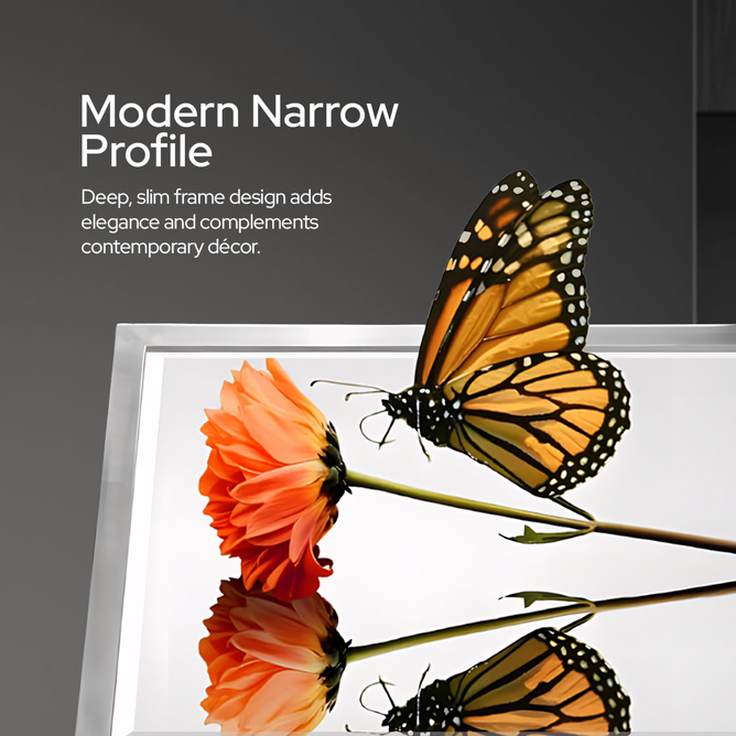 30 x 40  inches Brushed Nickel Bathroom Mirror – Stainless Steel Framed Rectangular Wall Mirror for Vanity, Over Sink Mirror, Bedroom, Living Room, Modern Elegant Design, Durable Construction - Luciddepo