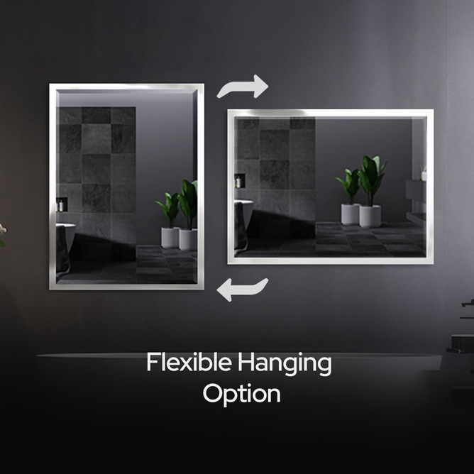 30 x 40  inches Brushed Nickel Bathroom Mirror – Stainless Steel Framed Rectangular Wall Mirror for Vanity, Over Sink Mirror, Bedroom, Living Room, Modern Elegant Design, Durable Construction - Luciddepo