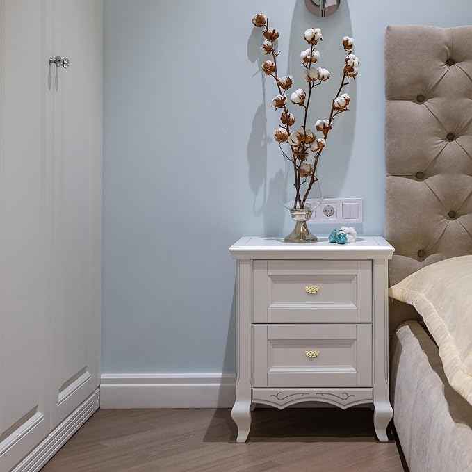 Hammered Gold Kitchen Cabinet Knobs, Solid Brass Knobs for Dresser Drawer, Minimalist Bathroom Cabinet Pulls, Modern Furniture Hardware, Brushed Finish (Semicircle/Round/Mushroom) - Luciddepot