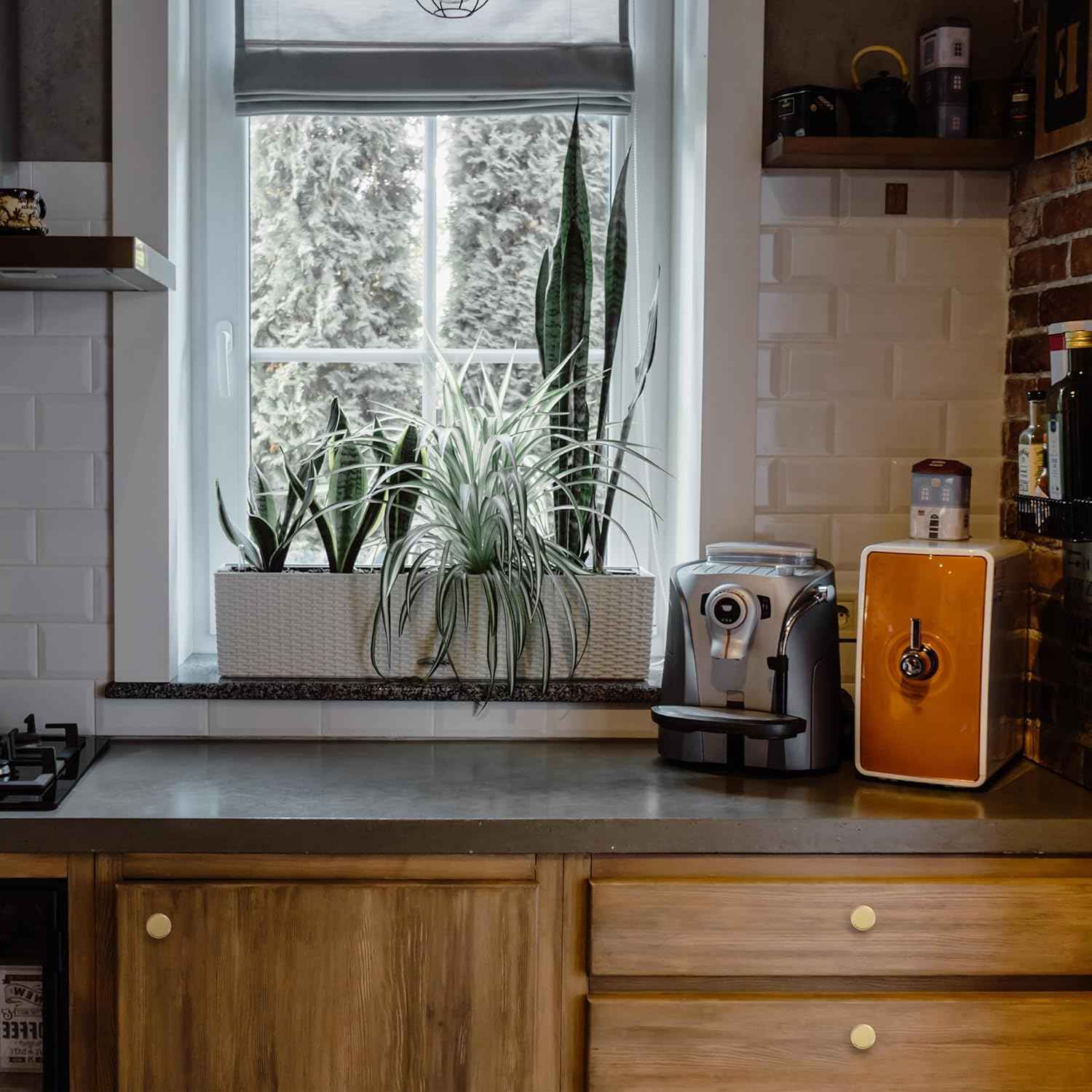 Gold Kitchen Cabinet Knobs, Solid Brass Knobs for Dresser Drawer, Minimalist Bathroom Cabinet Pulls, Modern Furniture Hardware, Brushed Finish (Semicircle/Round/Mushroom/Step) - Luciddepot