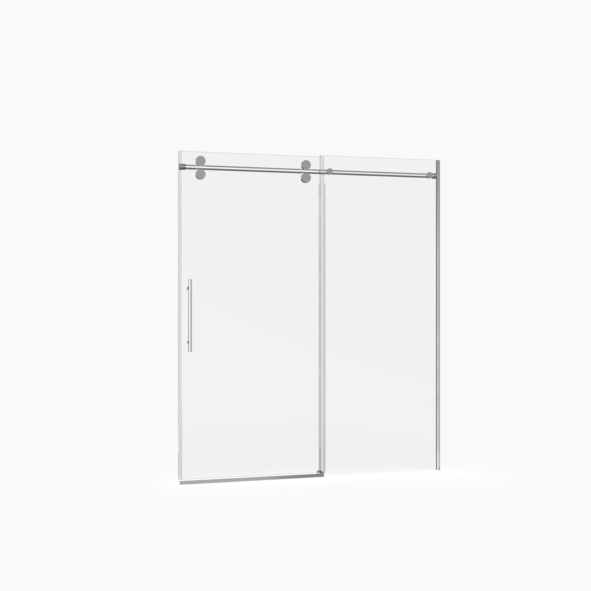 Frameless Double Sliding Shower Door 56"-60"W x 72"H, 8mm SGCC Clear Tempered Glass, Chrome Finished - Luciddepot