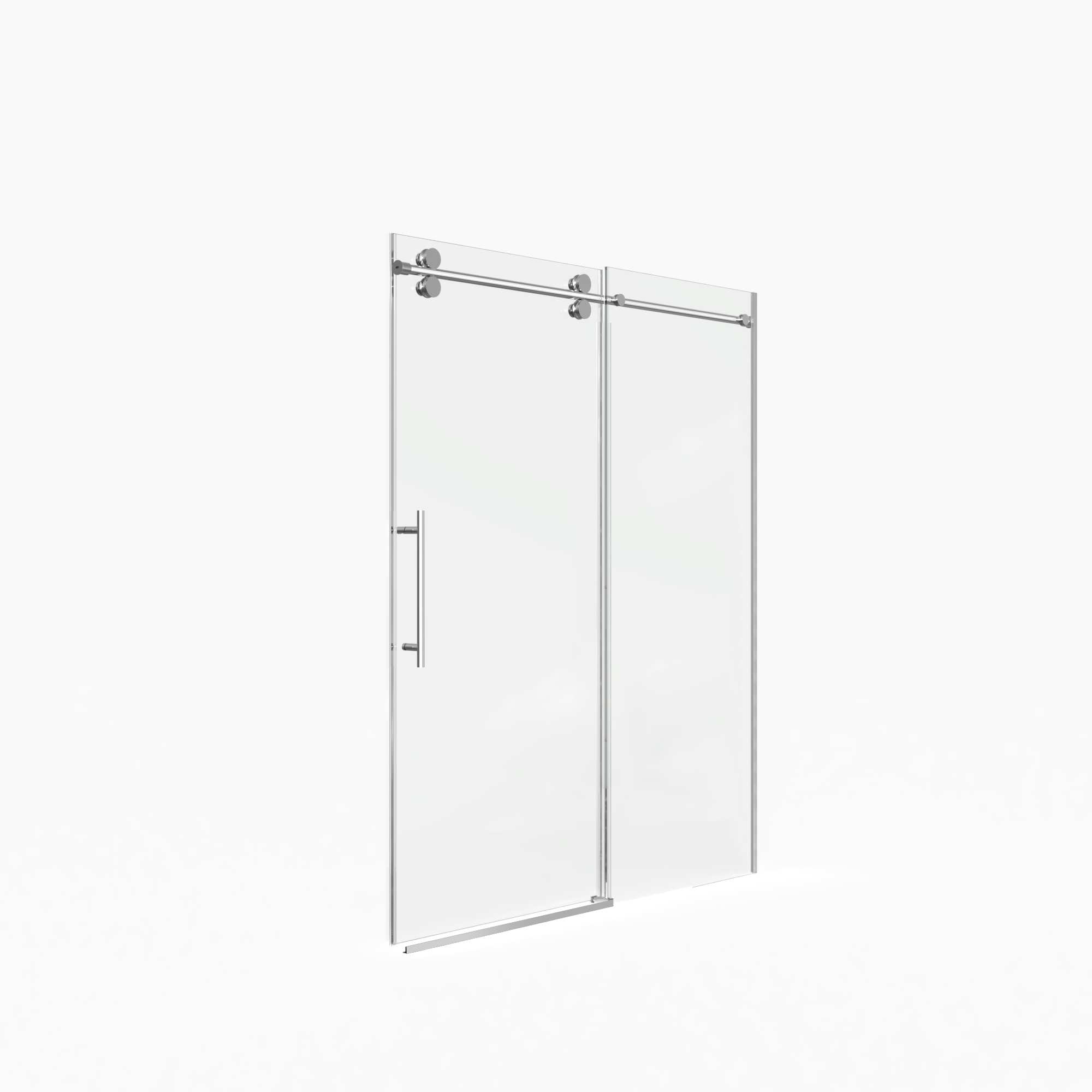 Frameless Double Sliding Shower Door 56"-60"W x 72"H, 8mm SGCC Clear Tempered Glass, Chrome Finished - Luciddepot