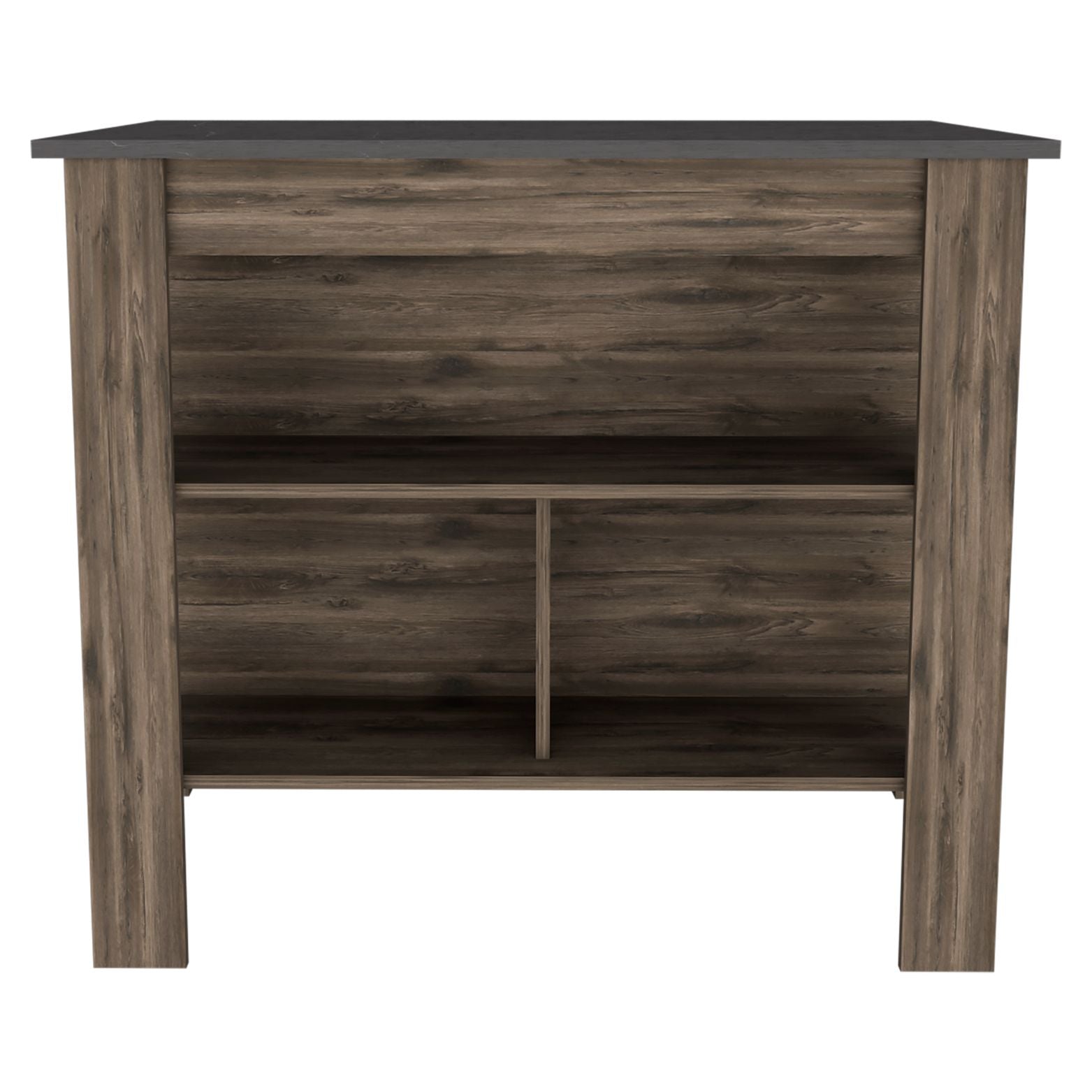 Delos Kitchen Island, Four Legs, Three Shelves, Dark Brown / Onix - Luciddepo
