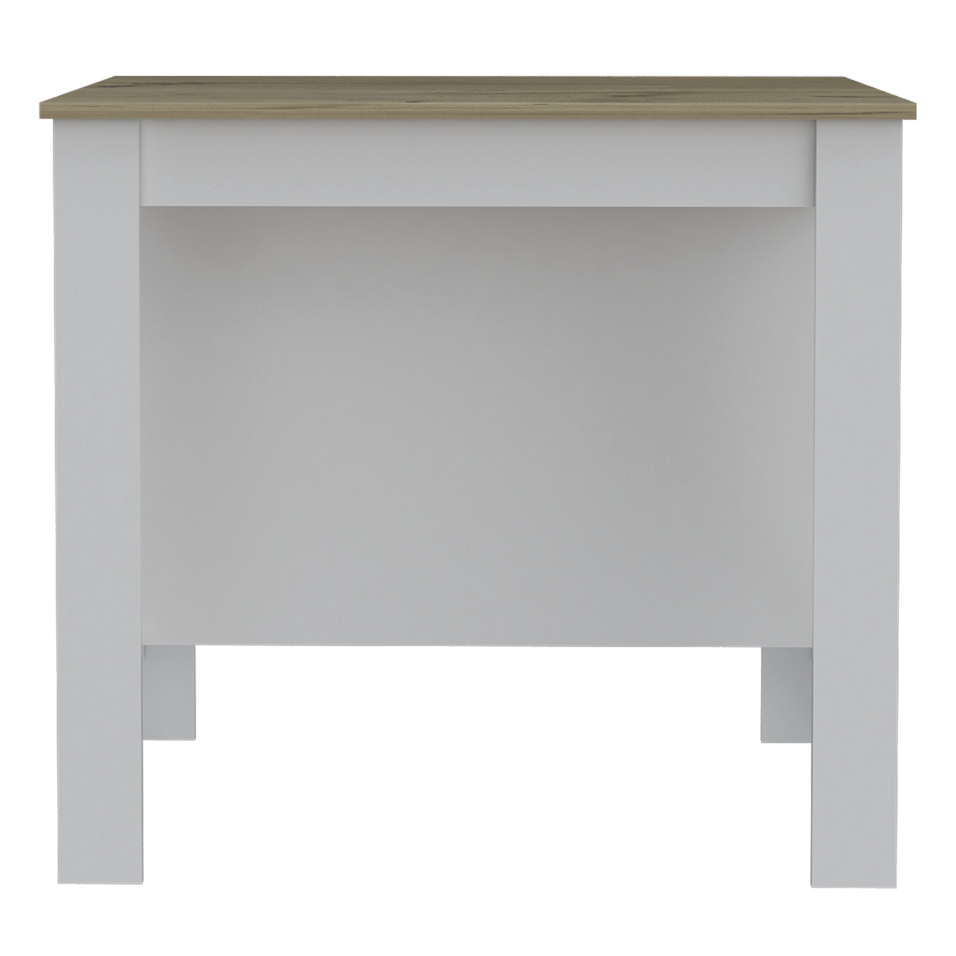 Antibacterial Delos Kitchen Island , White / Light Oak - Luciddepo