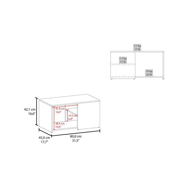 Faison Coffee Table, 2 Shelves, White / Natural Oak - Luciddepo