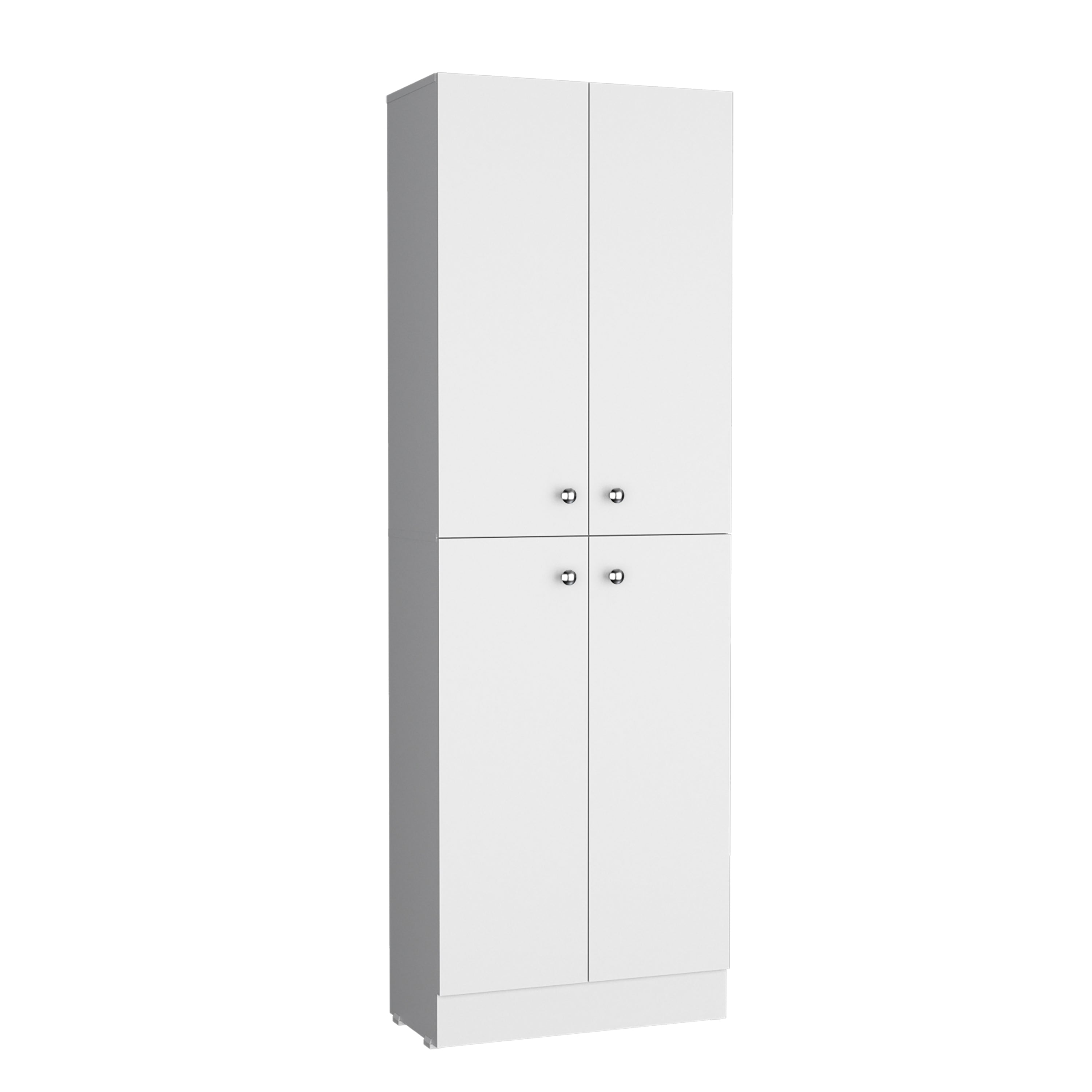 Lynch Kitchen Pantry 71" H, 4 Doors, 5 Adjustable Shelves, Laundry, White - Luciddepo