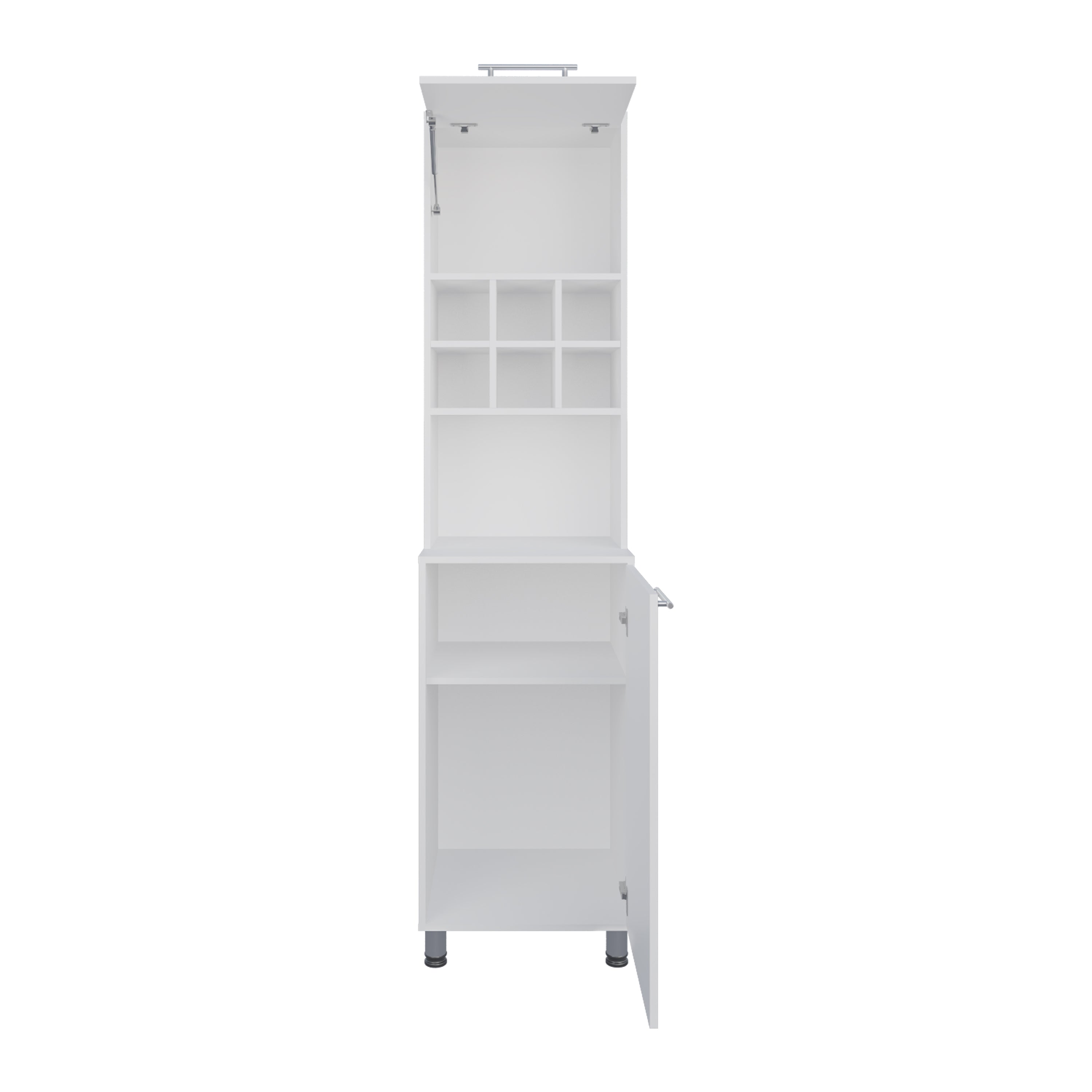 Ashford Kitchen Pantry, 2 Doors, 4 Legs, 8 Shelves, White - Luciddepo