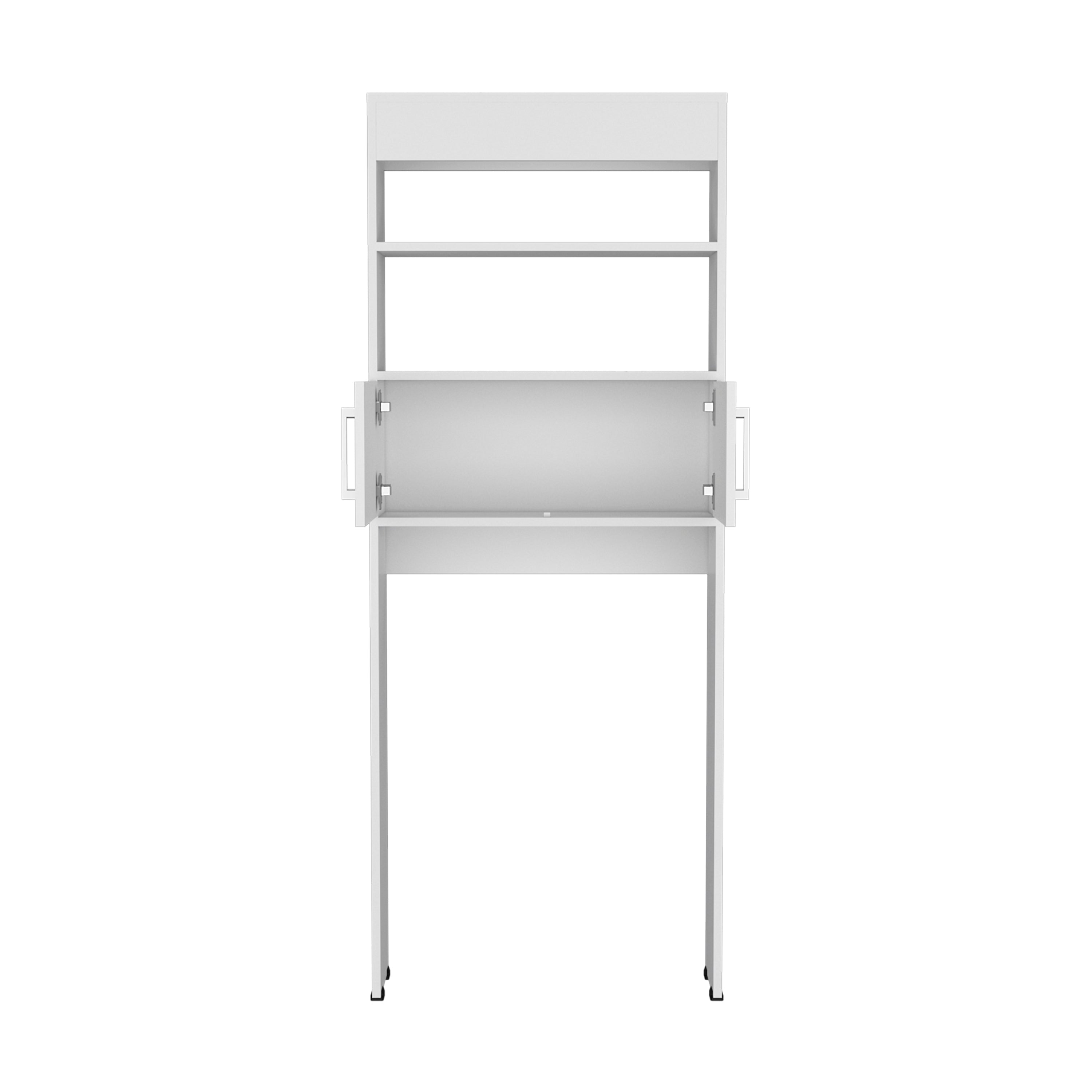 Atlas Over The Toilet Cabinet with Two Shelves and Double Door, White - Luciddepo
