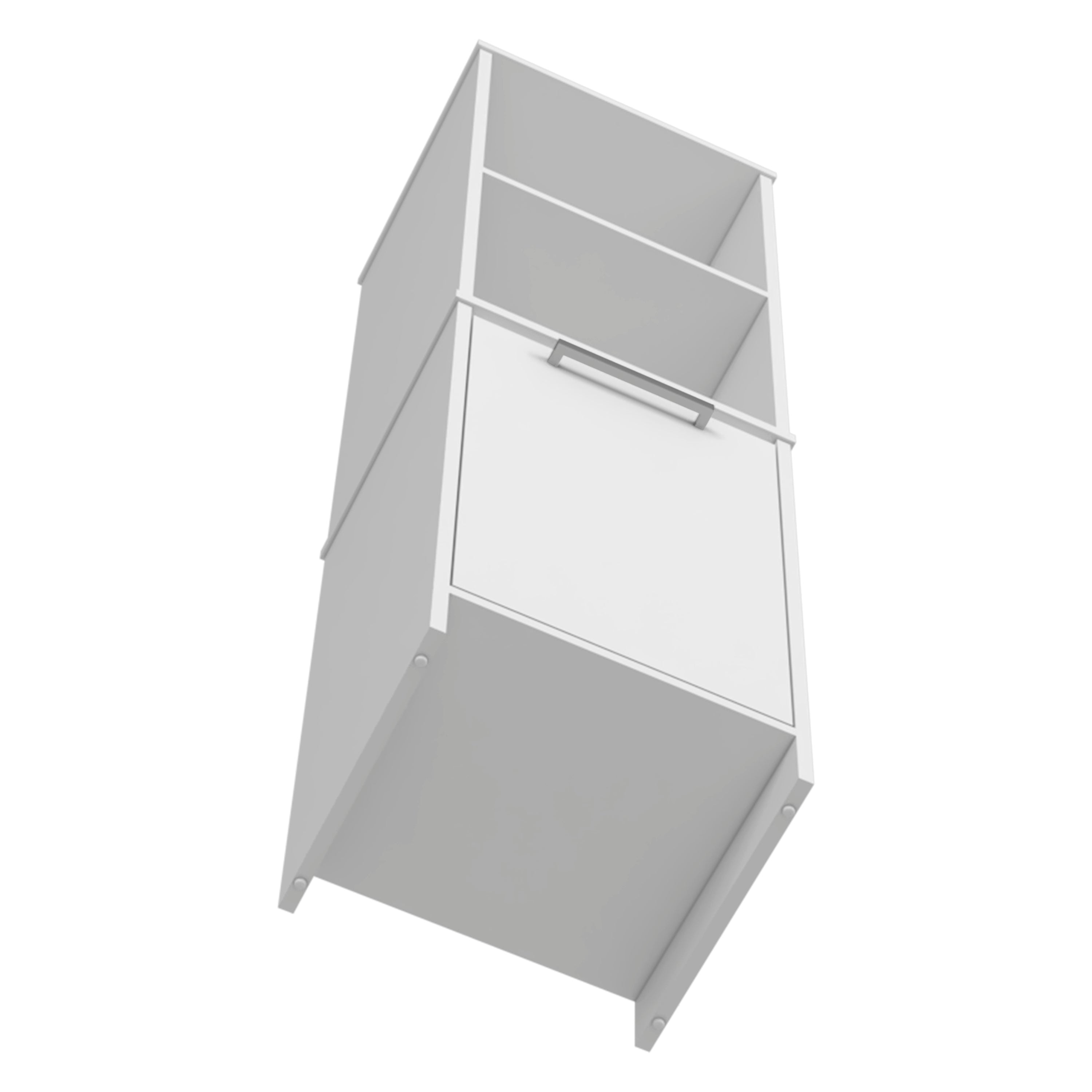 Romulo Kitchen Pantry, Two External Shelves, Single Door Cabinet, Two Interior Shelves, White - Luciddepo