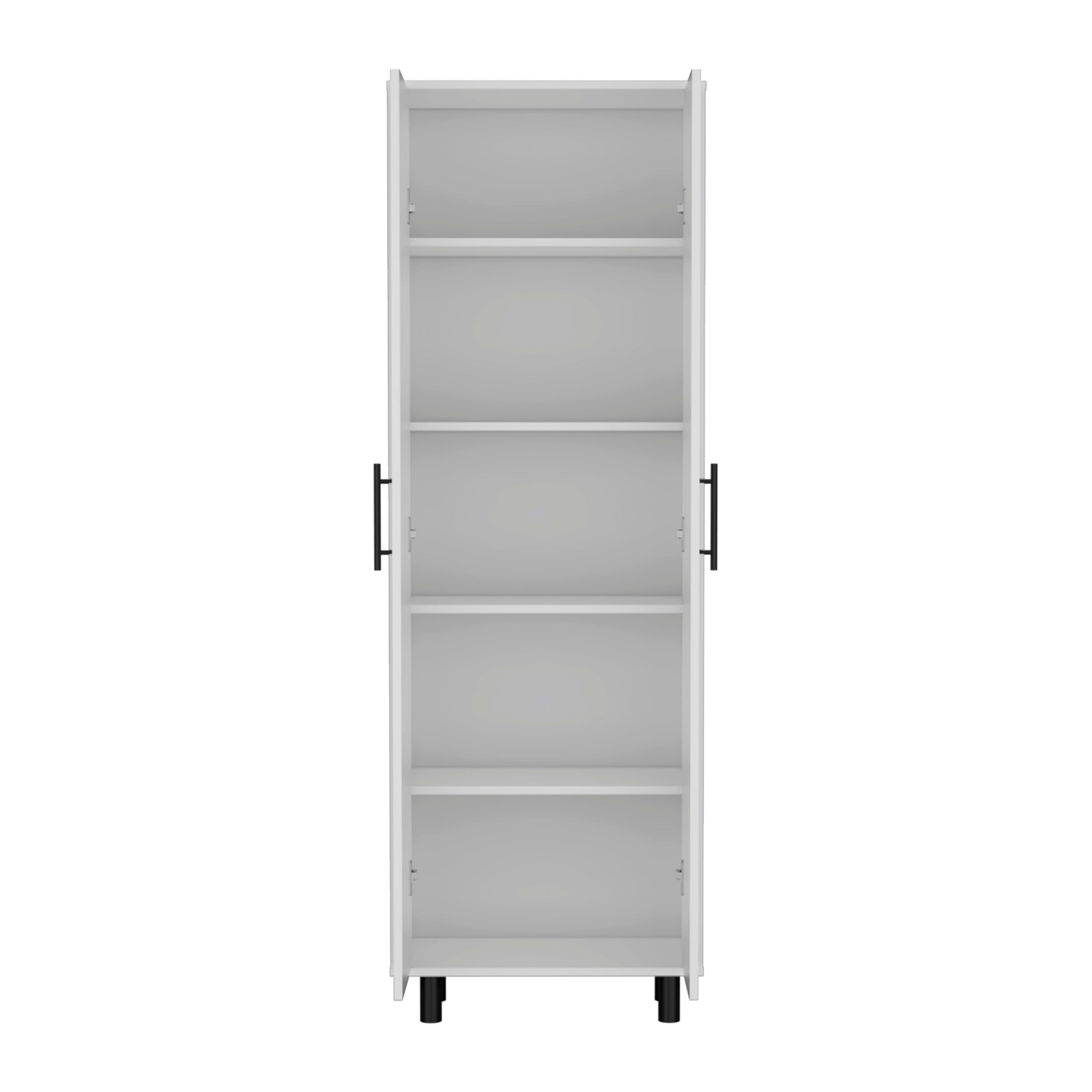 Kenner Multipurpose Storage Cabinet, 5-Tier Shelf, White - Luciddepo