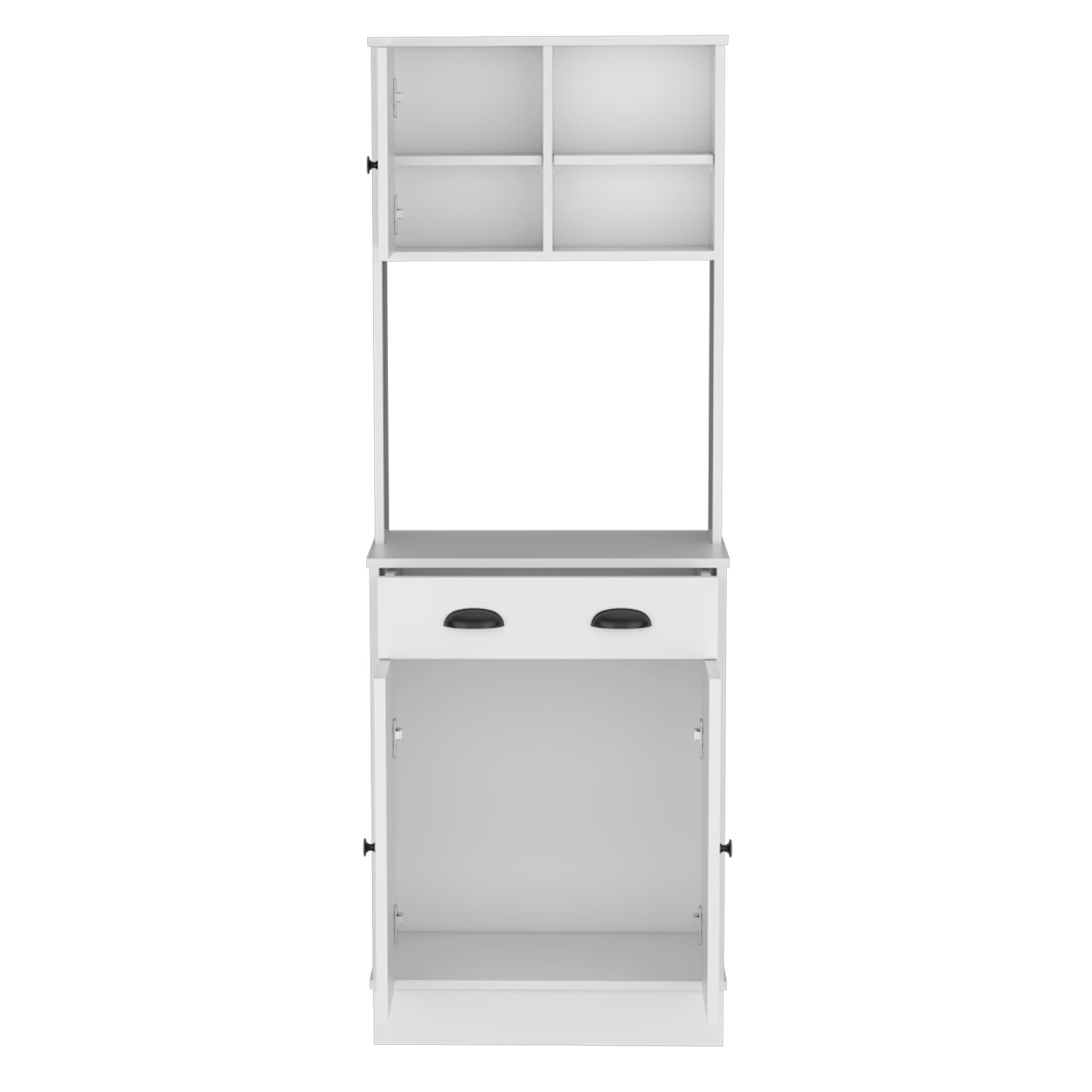 Selmer Pantry Cabinet with Drawer and 3-Doors, White - Luciddepo