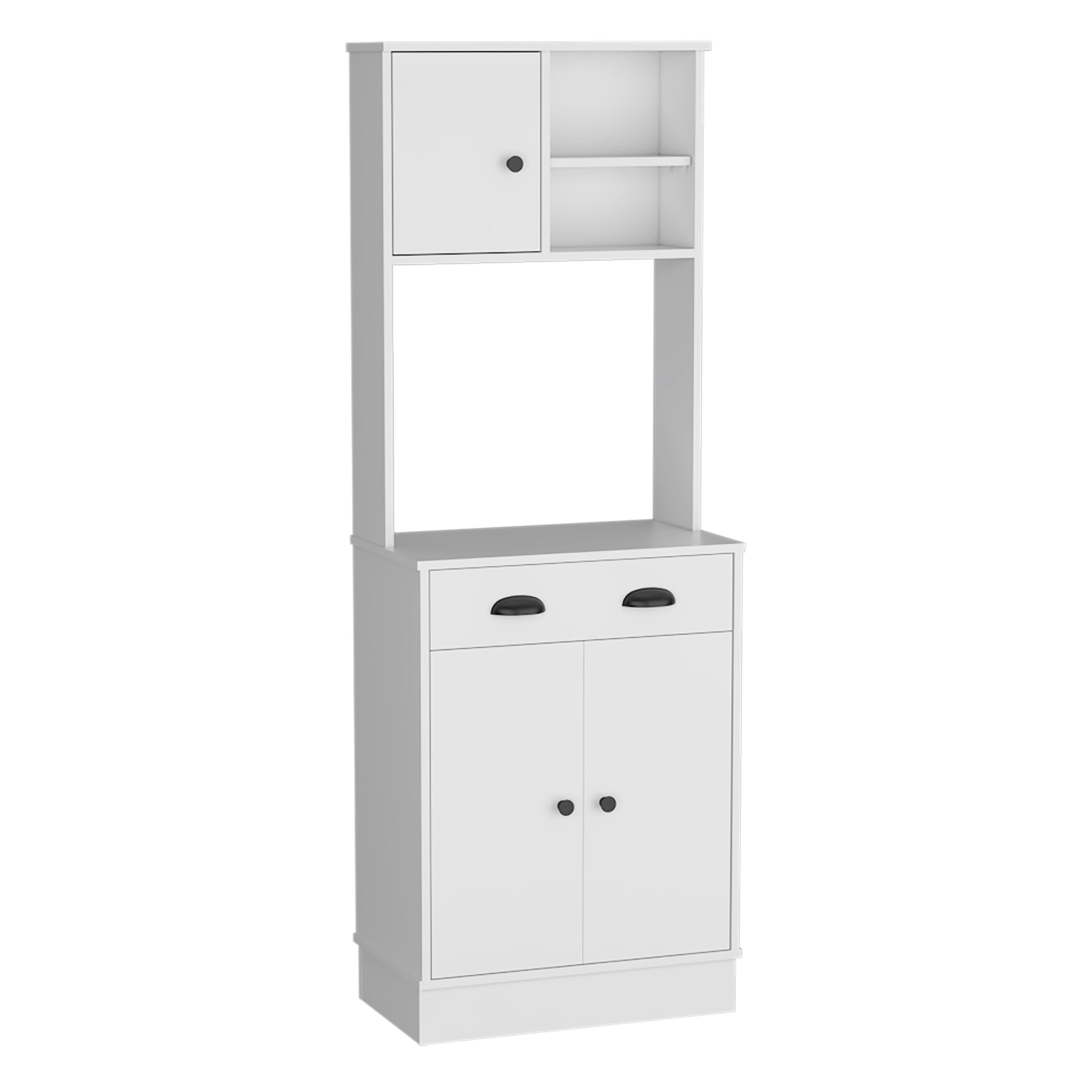 Selmer Pantry Cabinet with Drawer and 3-Doors, White - Luciddepo